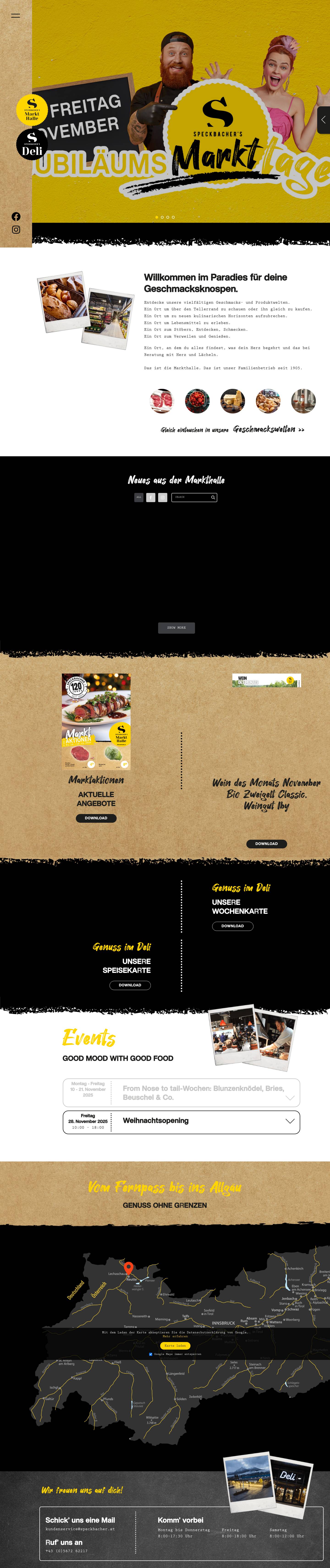 Home - Die Markthalle - Speckbacher - Full Screenshot