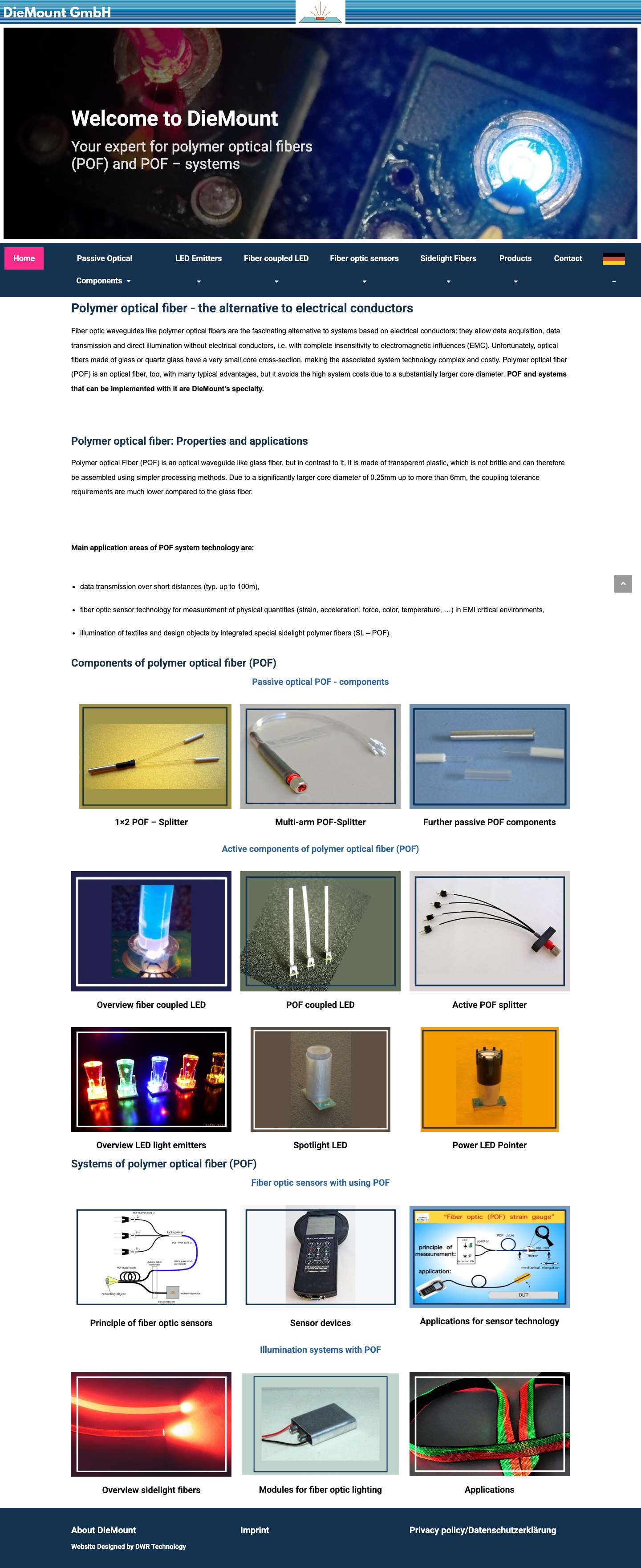 polymer optical fiber (POF) and POF systems - Full Screenshot