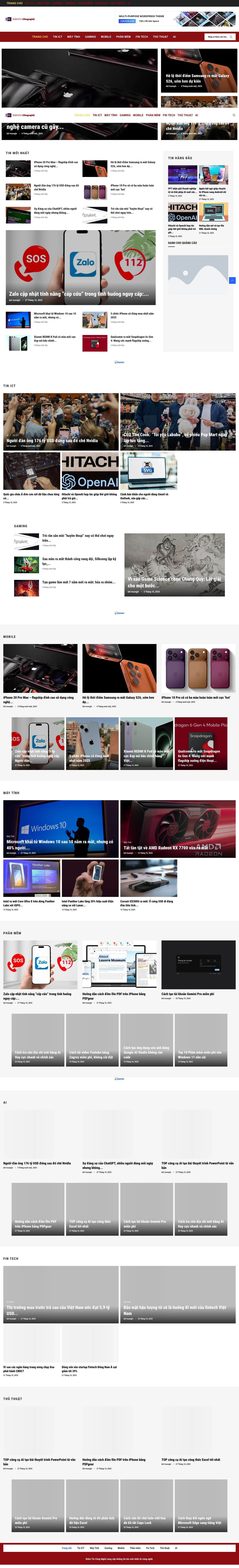 Trang chủ - Điểm Tin Công Nghệ - Full Screenshot
