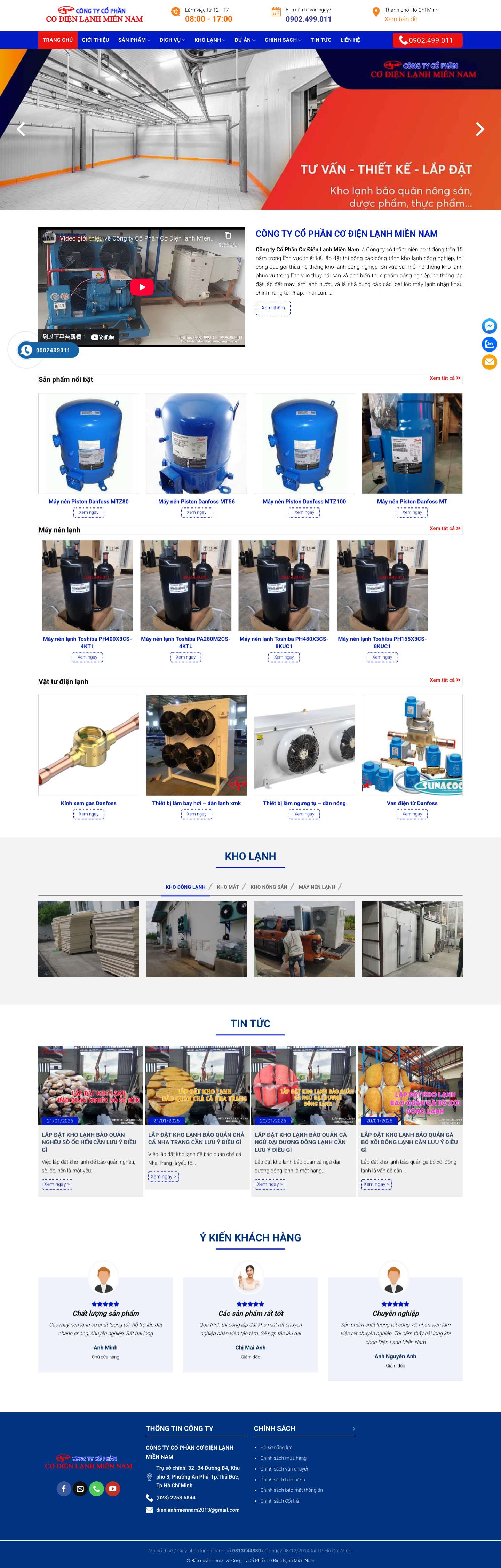 Công ty Cổ Phần Cơ Điện Lạnh Miền Nam - Full Screenshot