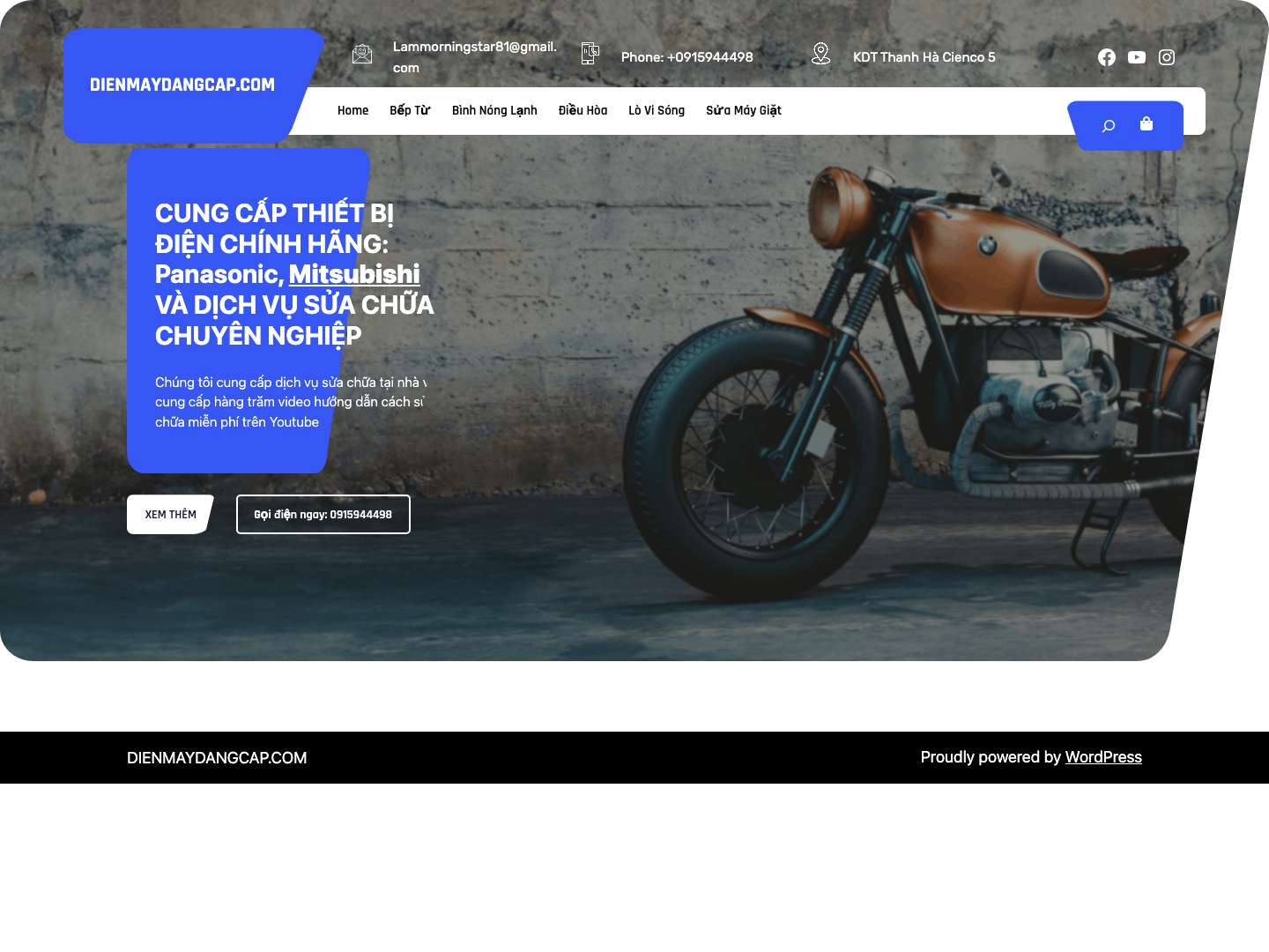 DIENMAYDANGCAP.COM - Chuyên cung cấp & Sửa chữa đồ điện cao cấp của: Panasonic, Hitachi, Mitsubitshi, Electrolux - Full Screenshot
