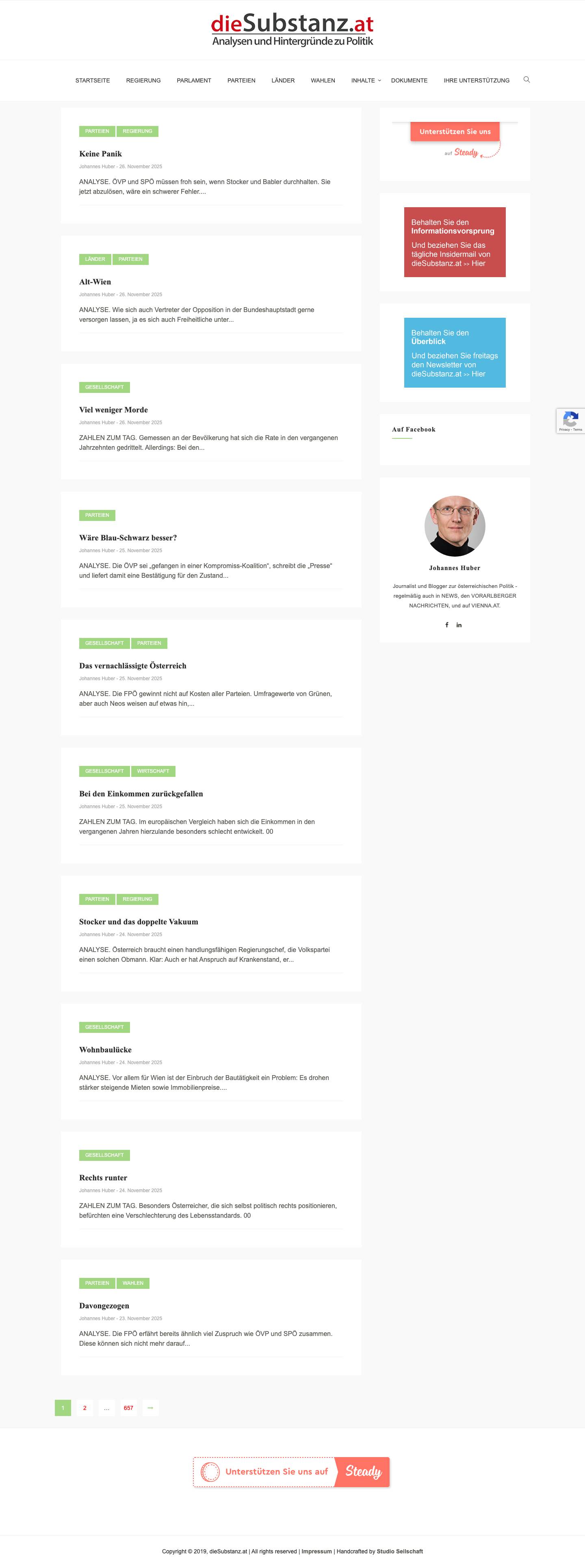 dieSubstanz.at - Analysen und Hintergründe zur Politik - Full Screenshot