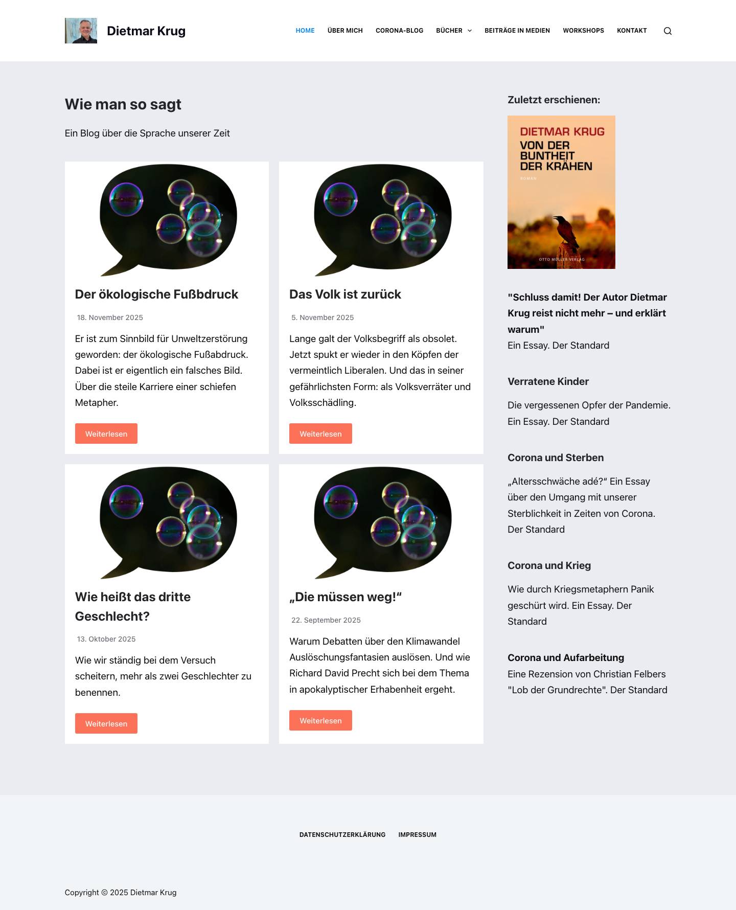 Dietmar Krug - Schriftsteller und Journalist - Full Screenshot