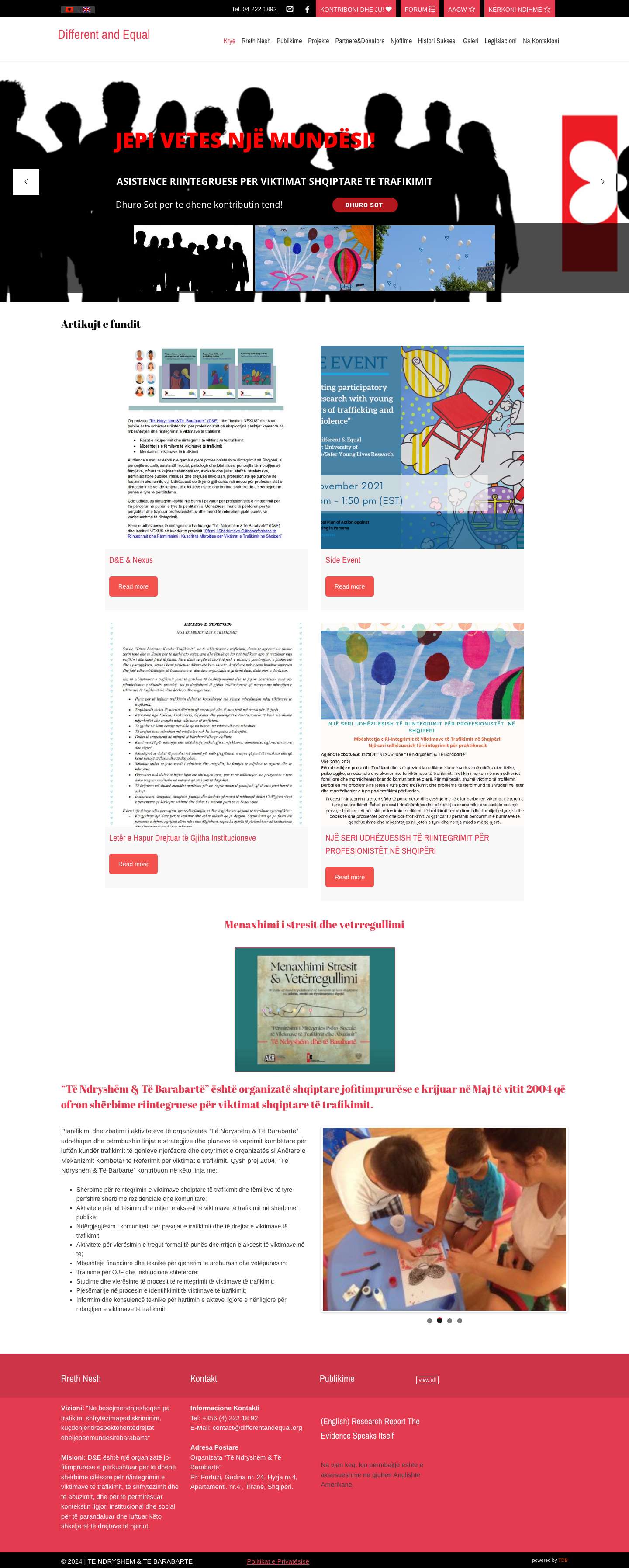 Different and Equal – Reintegration services for Albanian Victims of Trafficking - Full Screenshot