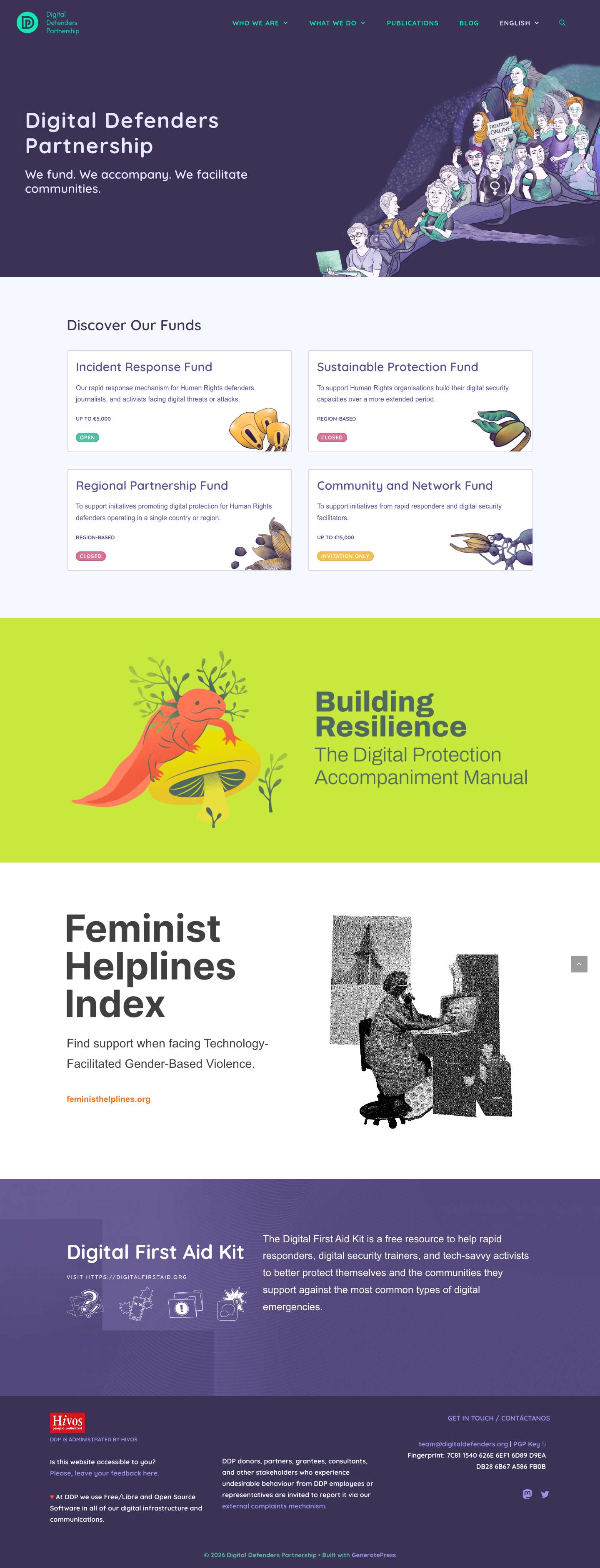 Digital Defenders Partnership – We fund. We accompany. We facilitate communities. - Full Screenshot