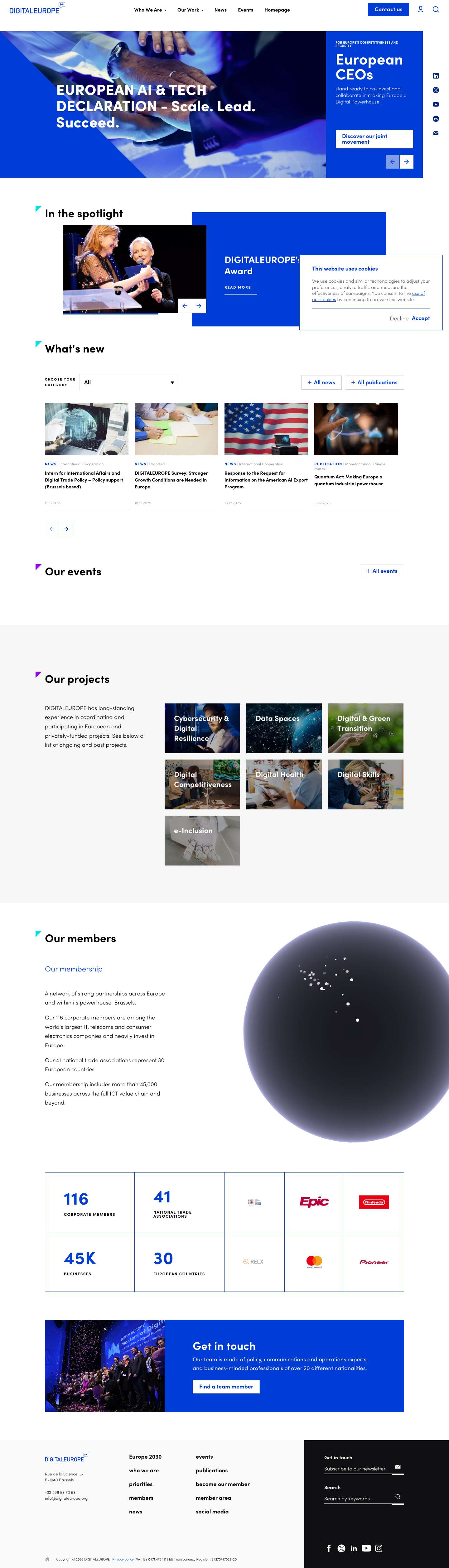 DIGITALEUROPE - The voice of digitally transforming industries in Europelogoarrow-backwardarrow-forward - Full Screenshot