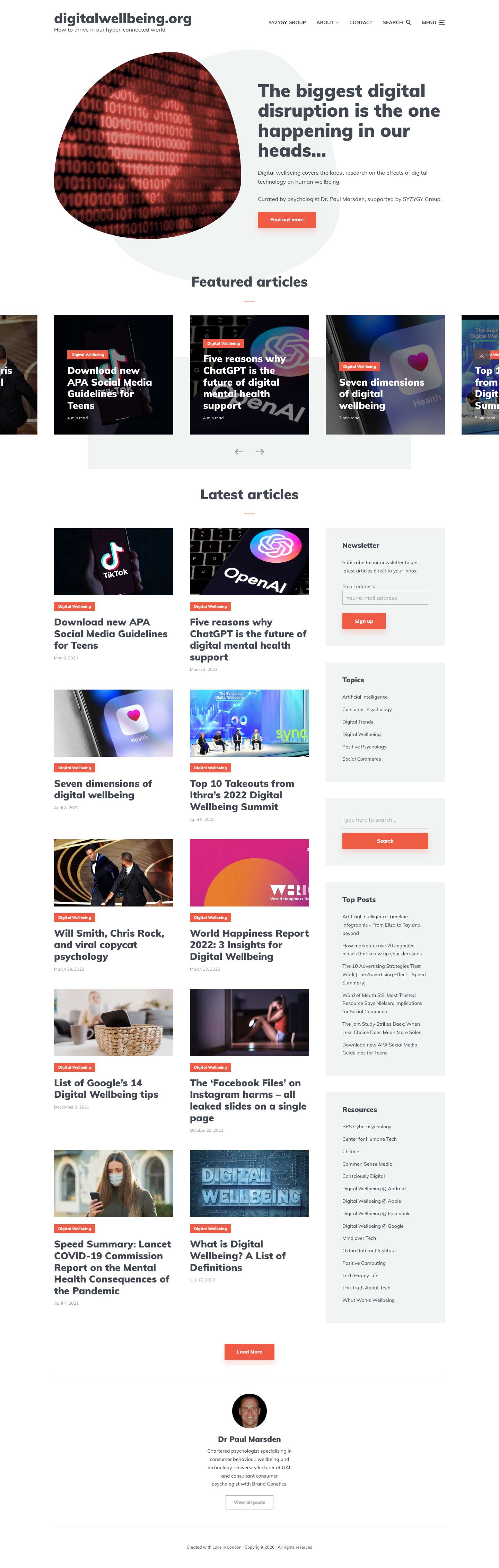 digitalwellbeing.org – How to thrive in our hyper-connected world - Full Screenshot