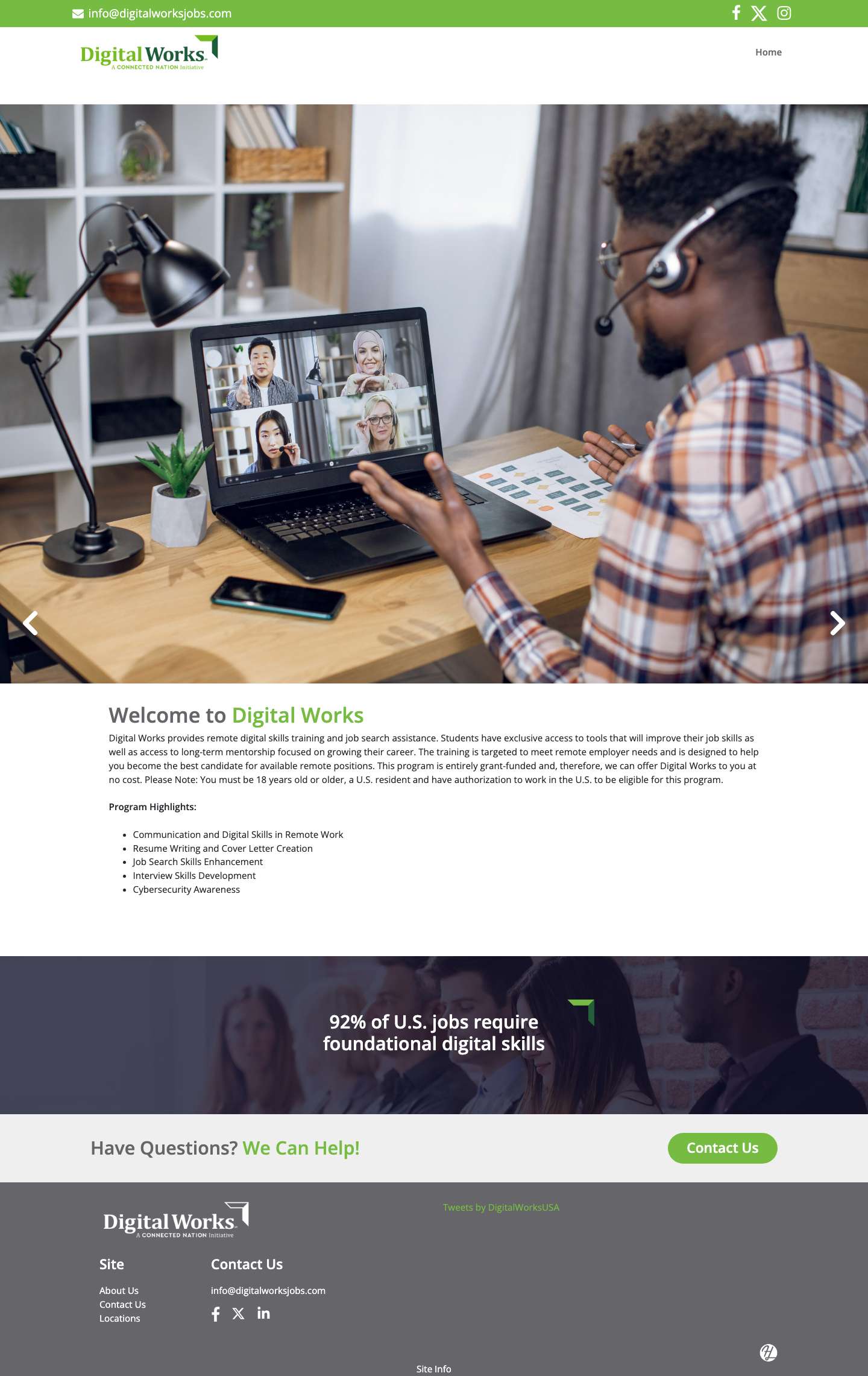 Digital Works | Job Creation Program | Connecting People & Jobs - Full Screenshot