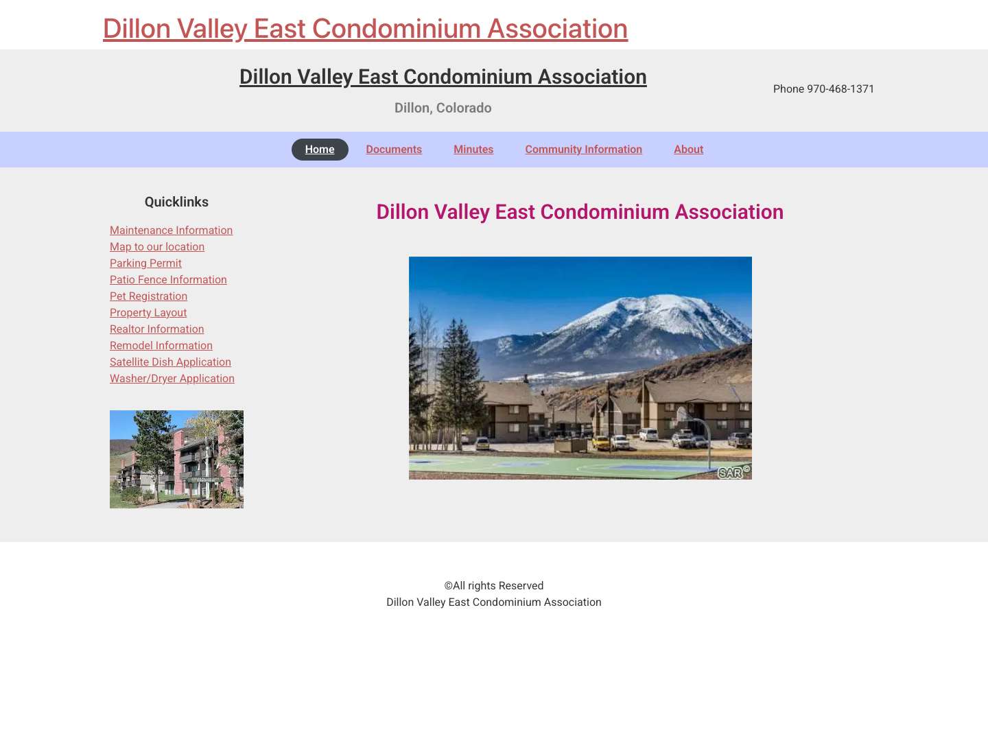 Dillon Valley East Condominium Association – DVE Cono Association, Dillon, Colorado - Full Screenshot