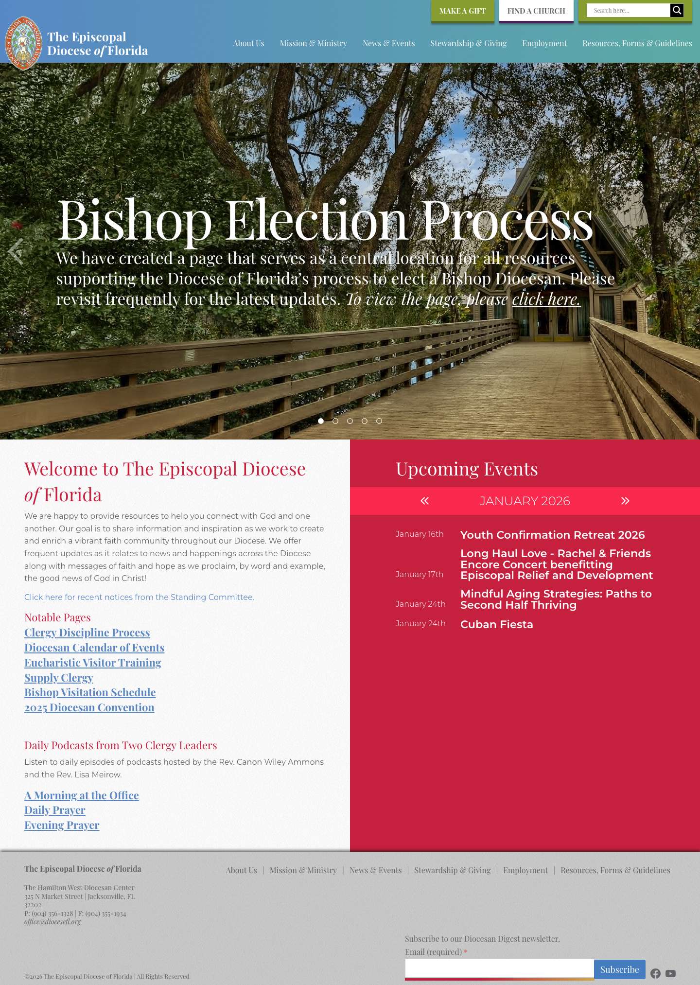 Home - The Episcopal Diocese of Florida - Full Screenshot