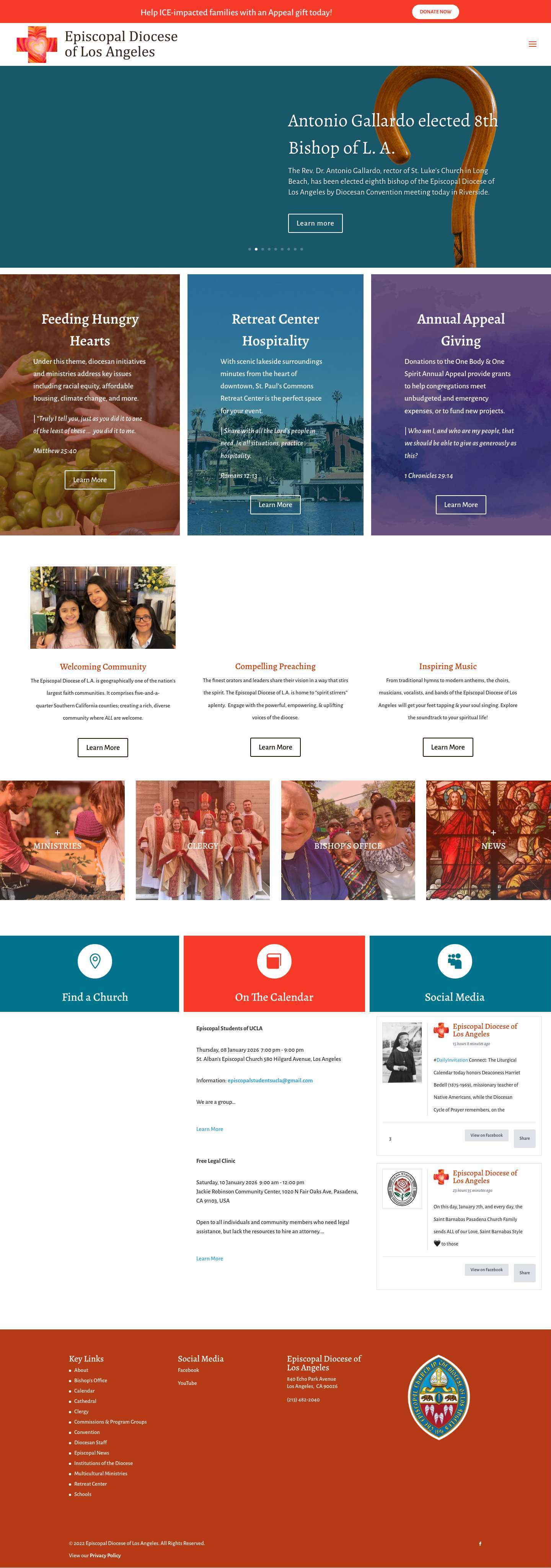 Episcopal Diocese of Los Angeles | Feeding Hungry Hearts - Full Screenshot