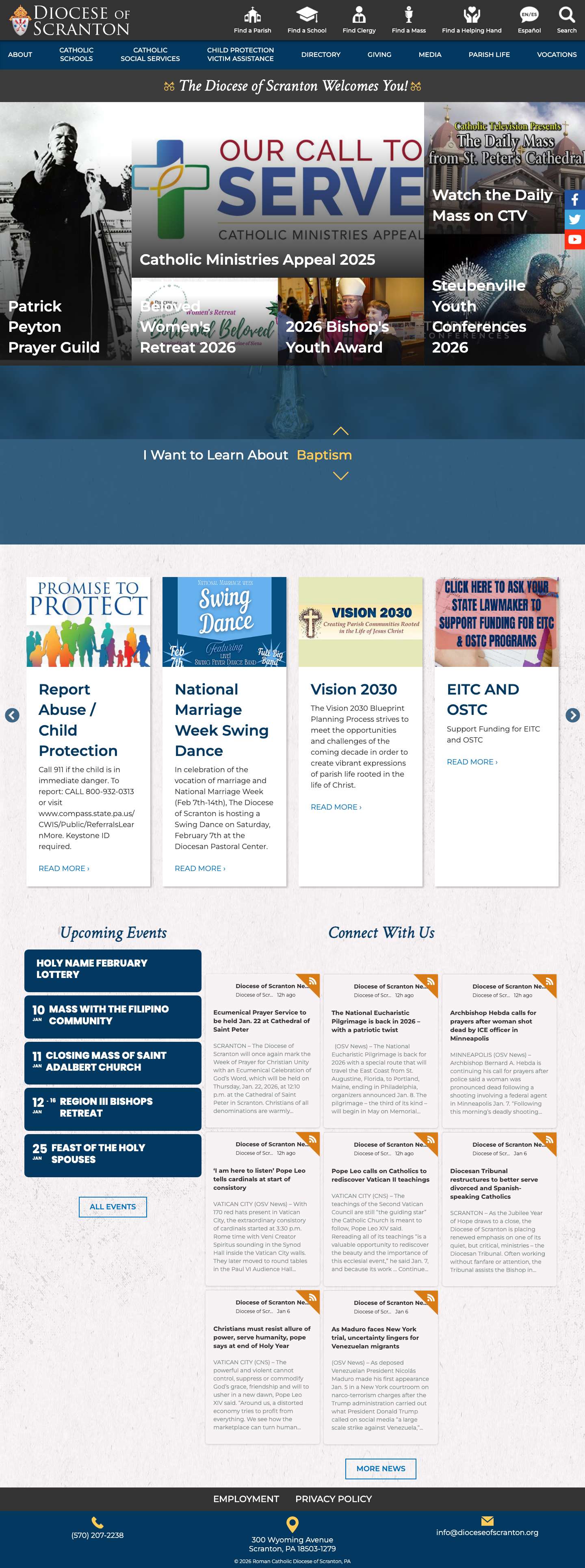 Diocese of Scranton – Scranton, PA - Full Screenshot