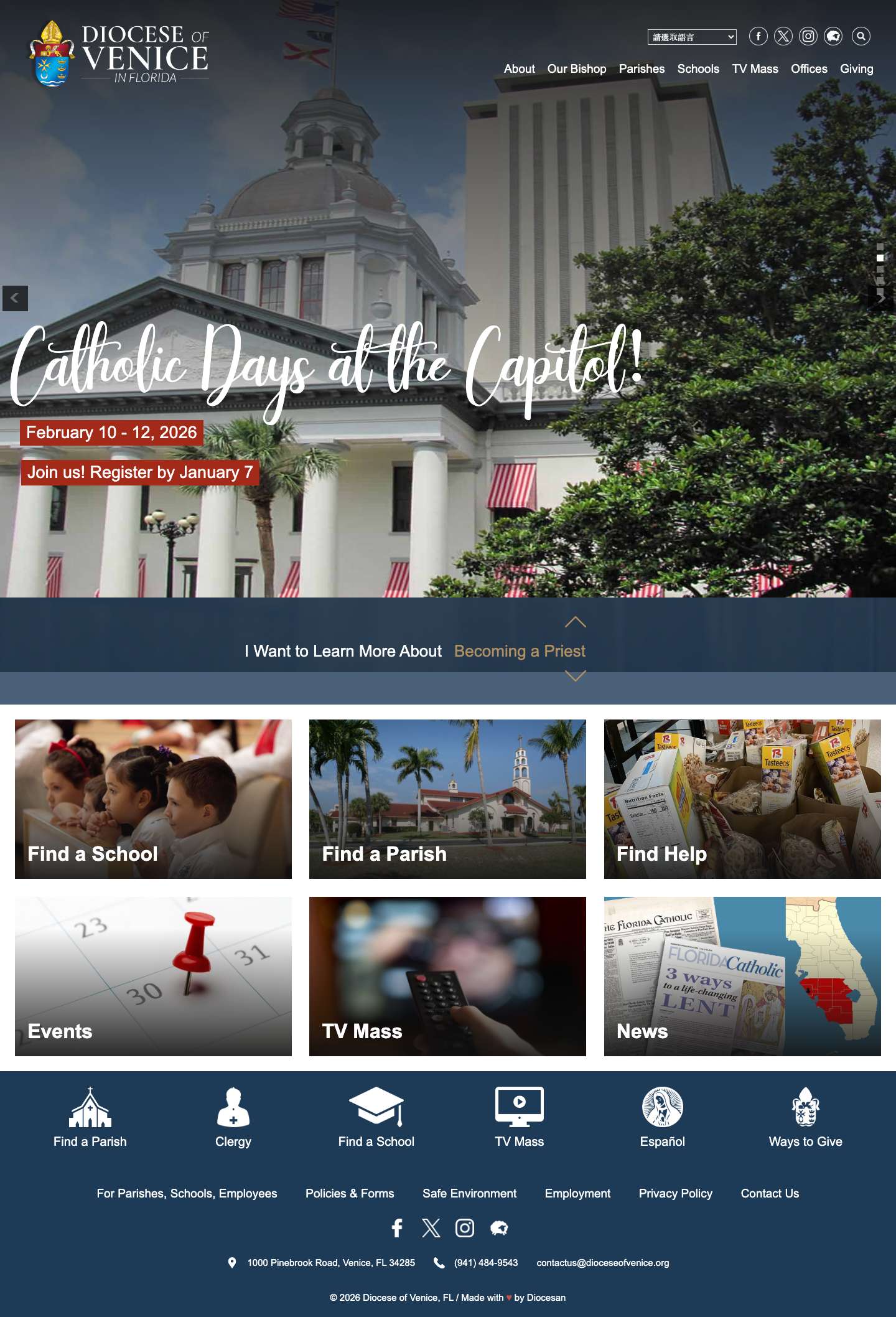 Home - Diocese of Venice - Full Screenshot