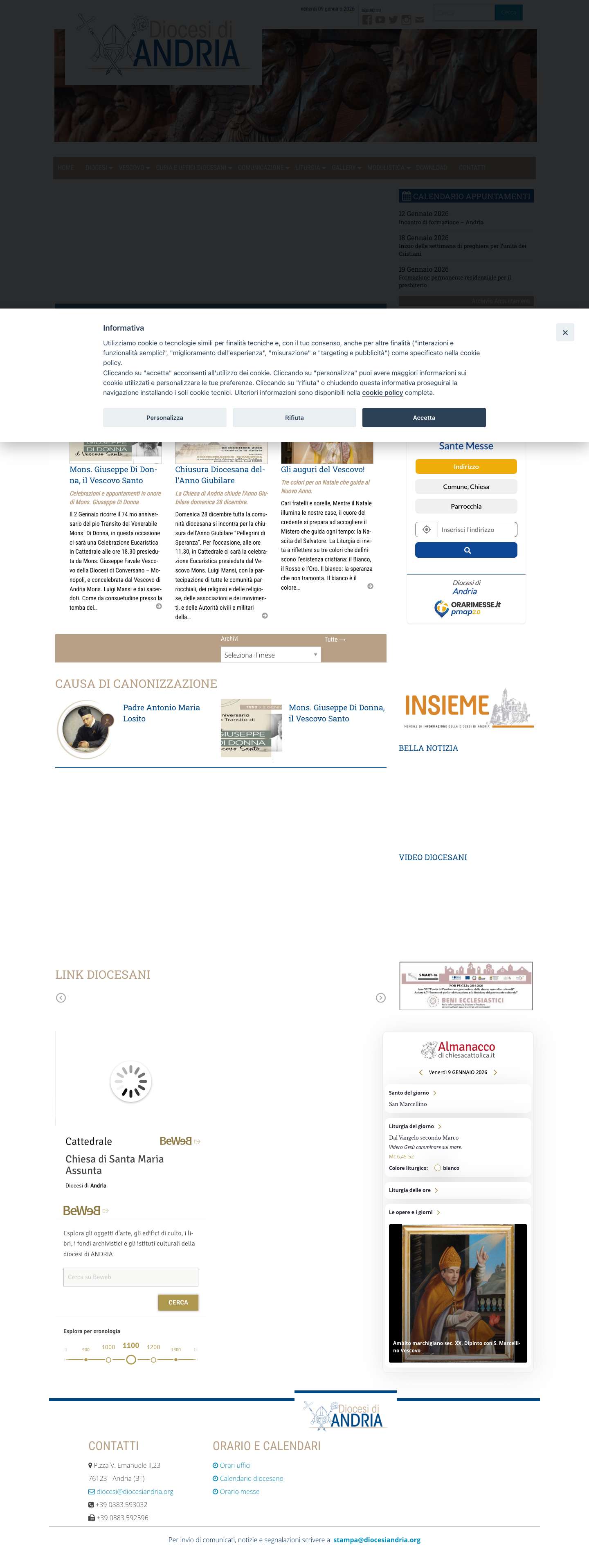 Home Page - Diocesi di Andria - Full Screenshot
