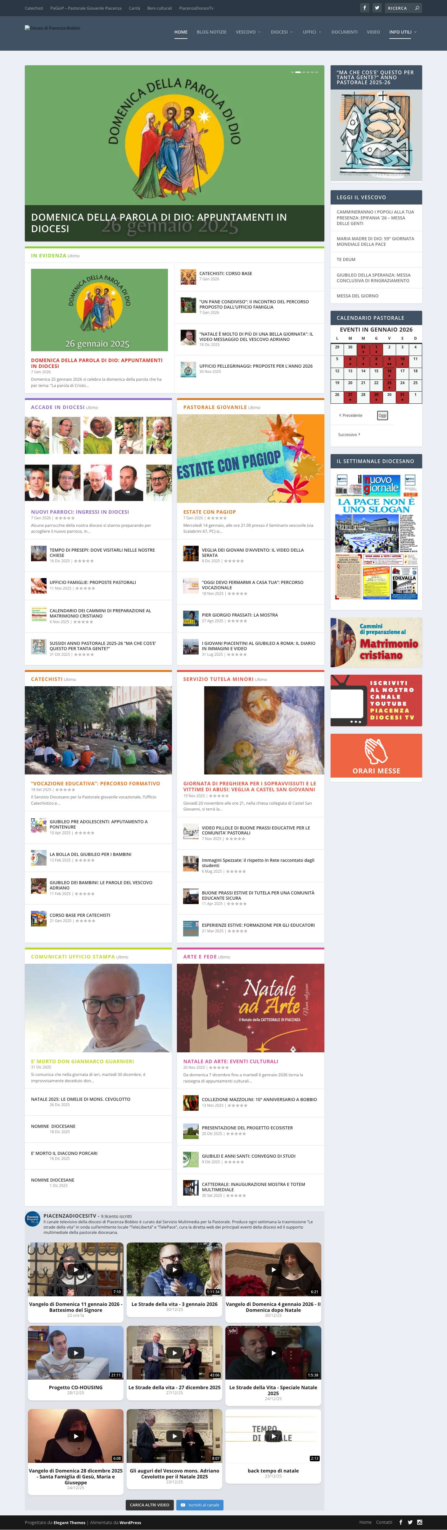 Diocesi di Piacenza-Bobbio - Full Screenshot