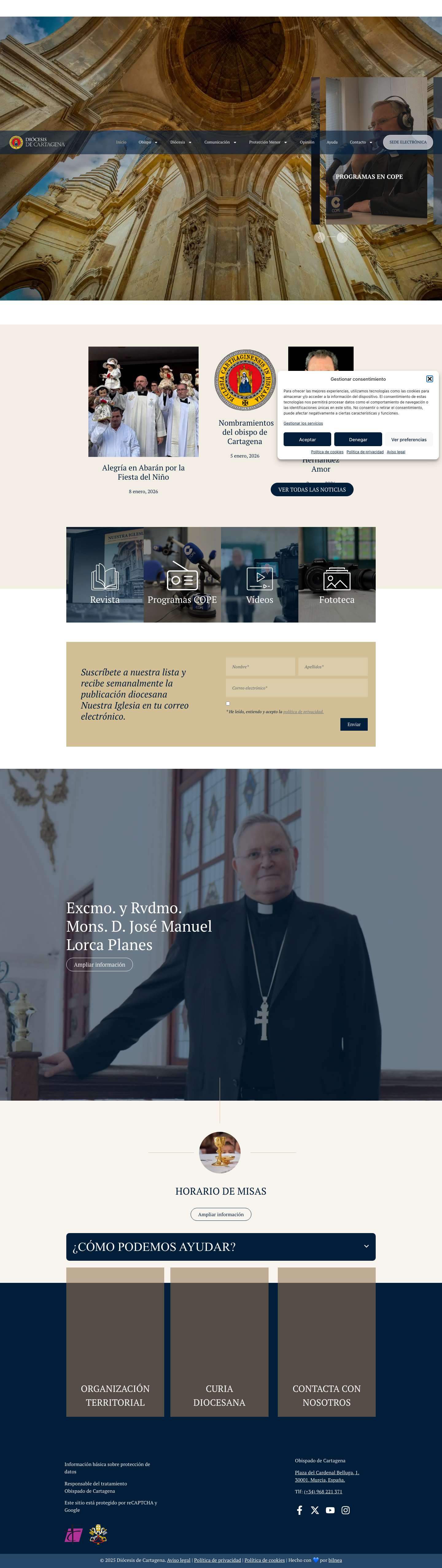Obispo Mons. D. José Manuel Lorca Planes | Diócesis de Cartagena - Full Screenshot