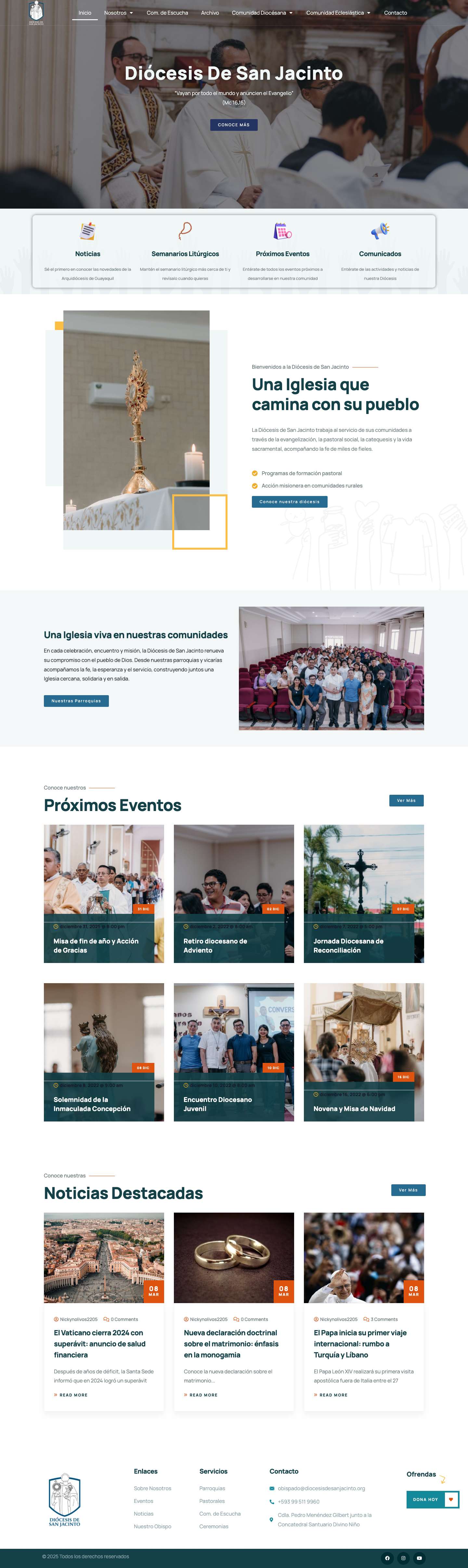 Diocesis San Jacinto - Full Screenshot