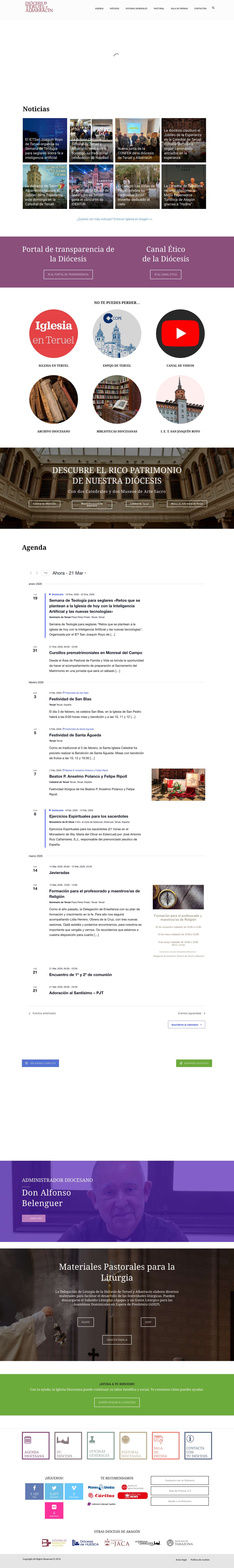 Inicio - Diócesis Teruel - Full Screenshot