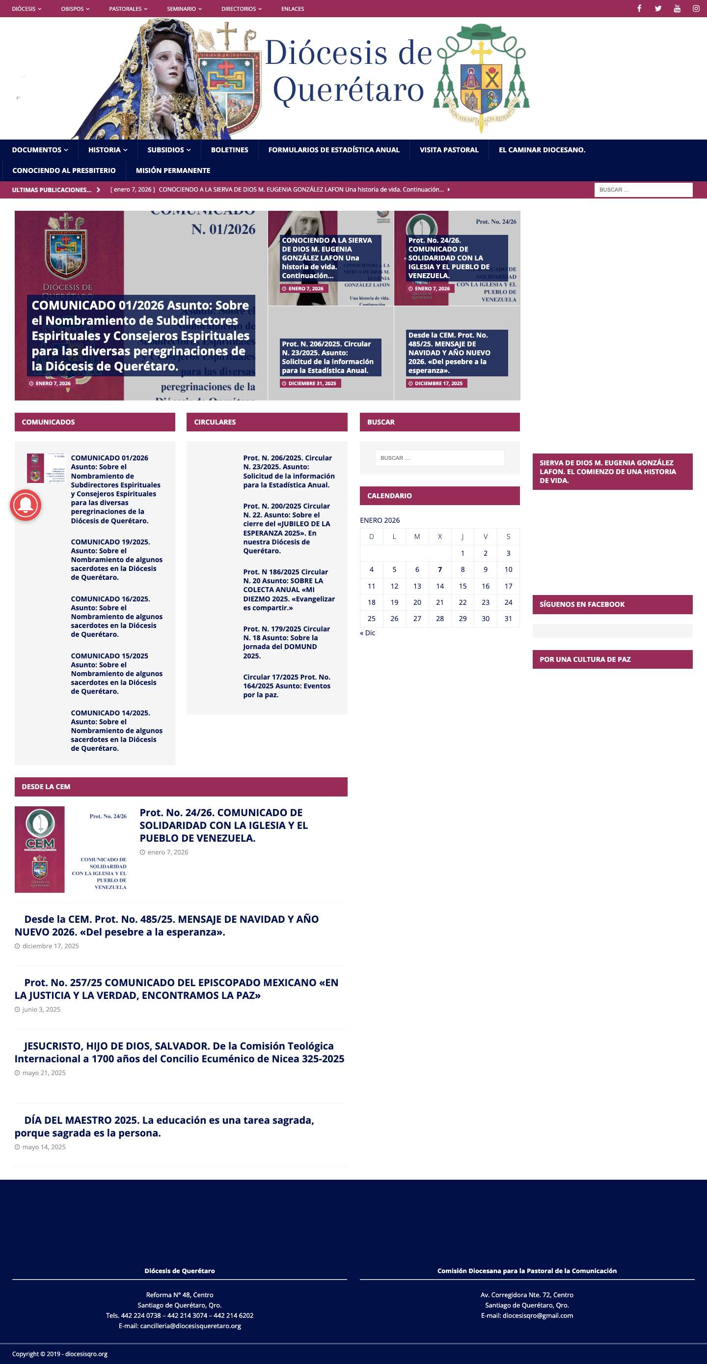 inicio - Diócesis de Querétaro - Full Screenshot