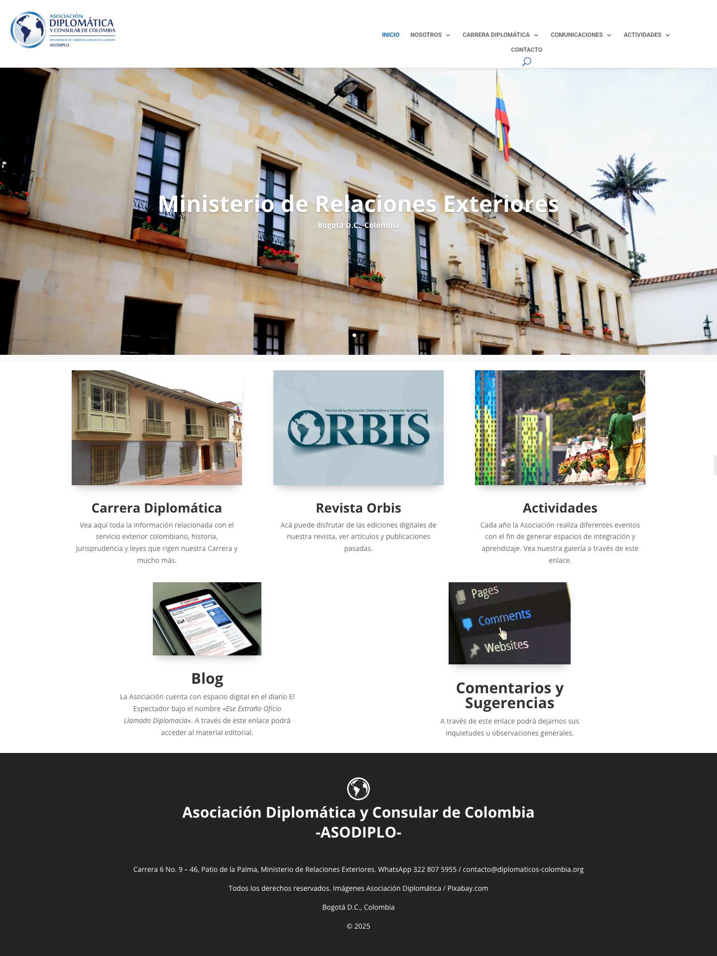 diplomaticos-colombia.org | Diplomáticos de Colombia - Full Screenshot