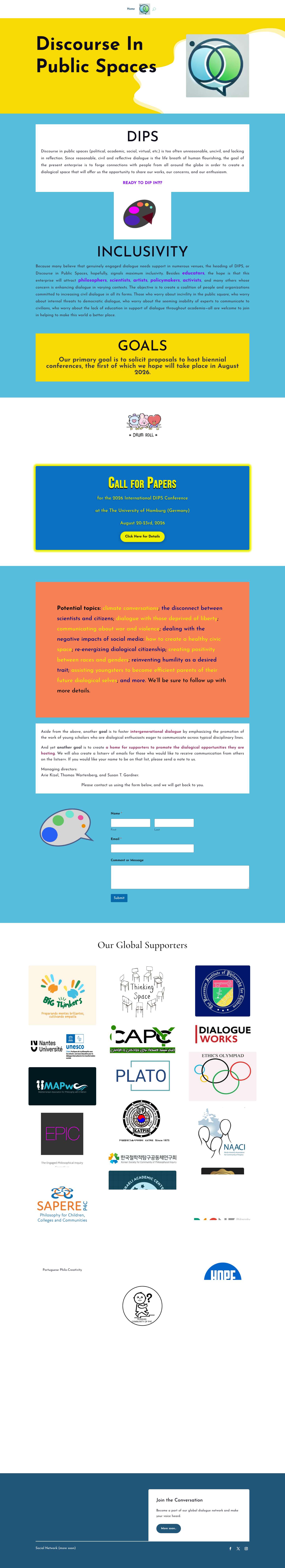 Home - Discourse in Public Spaces - Full Screenshot
