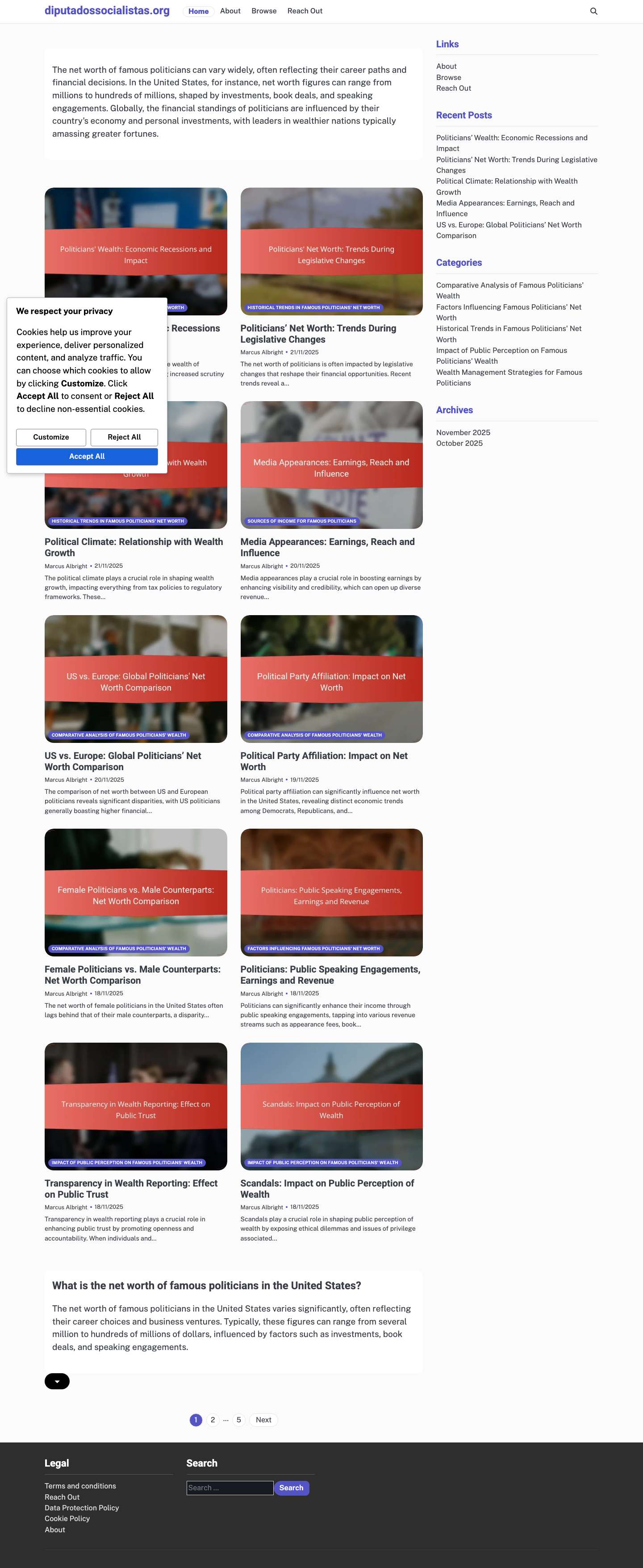 Explore the Net Worth of Prominent Politicians in the U.S. and Beyond - Full Screenshot