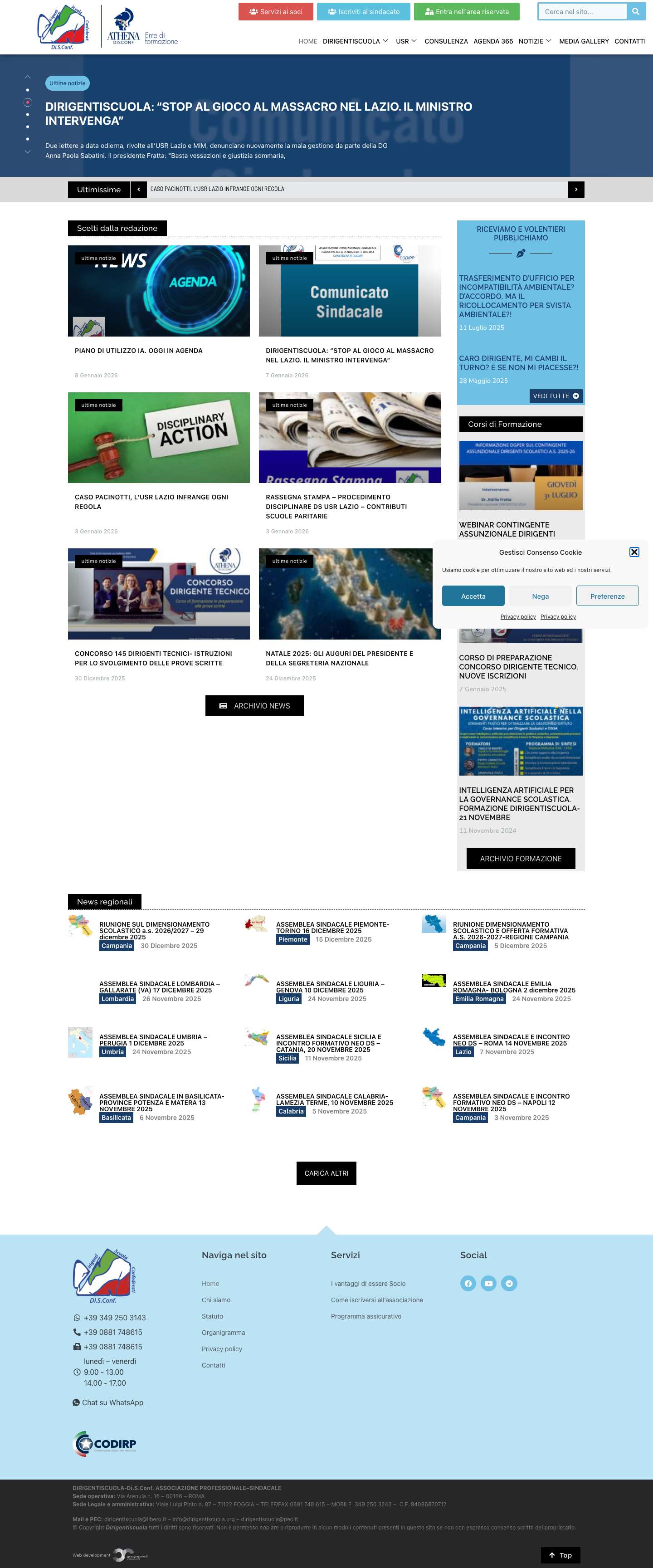 Dirigentiscuola-Di.S.Conf - Sindacato Dirigenti Scolastici - Full Screenshot