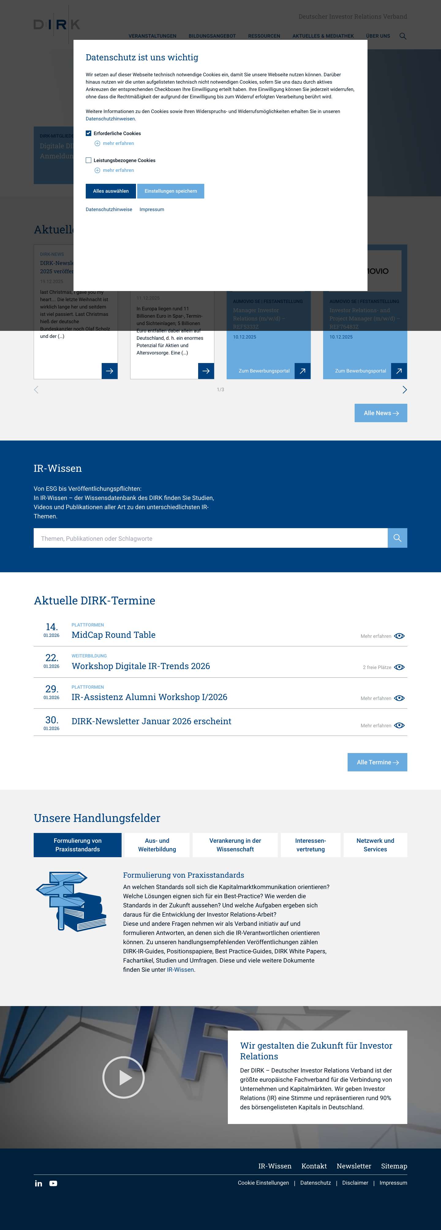 DIRK - Deutscher Investor Relations Verband - Full Screenshot