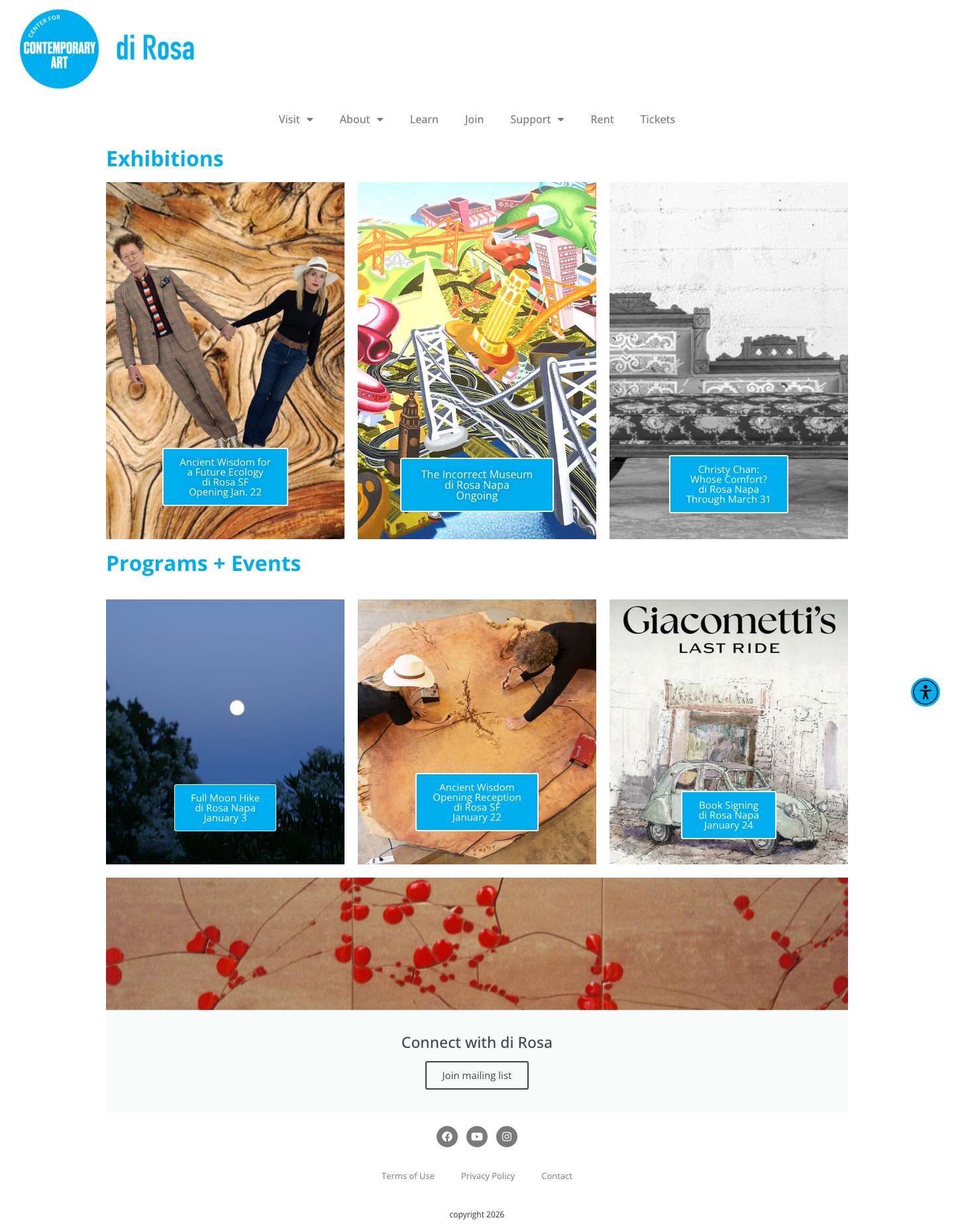 di Rosa Center for Contemporary Art - Home - Full Screenshot