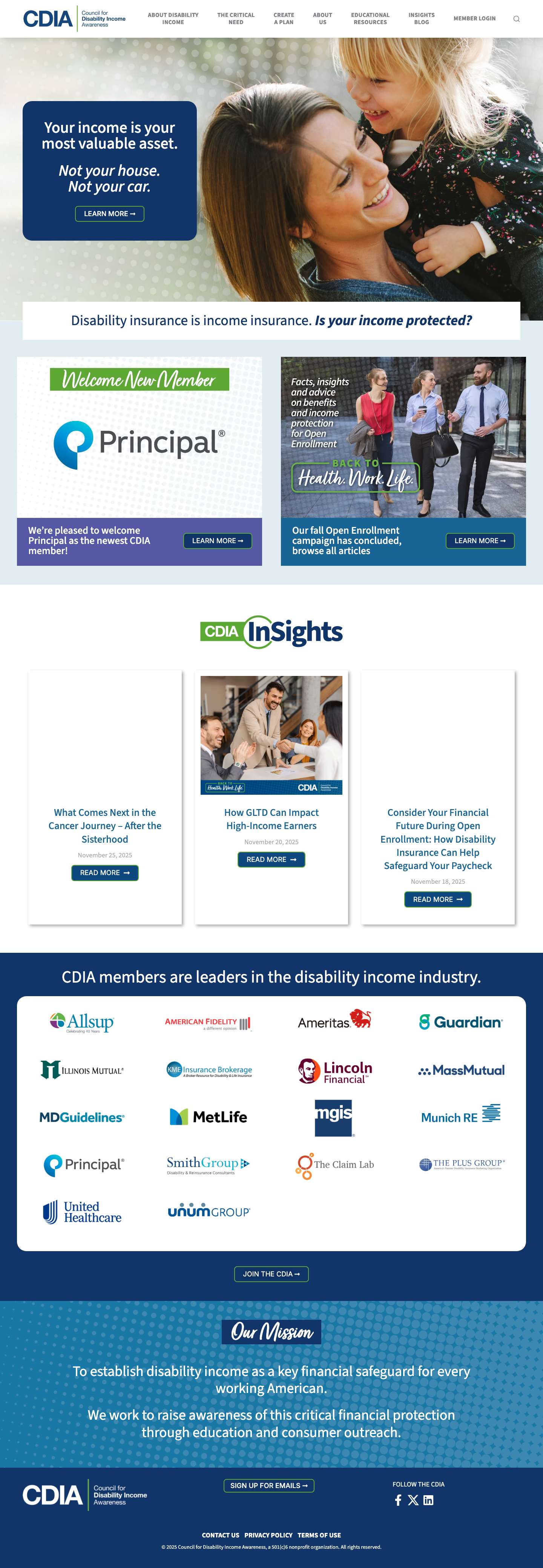 Home - The Council For Disability Income AwarenessX - Full Screenshot