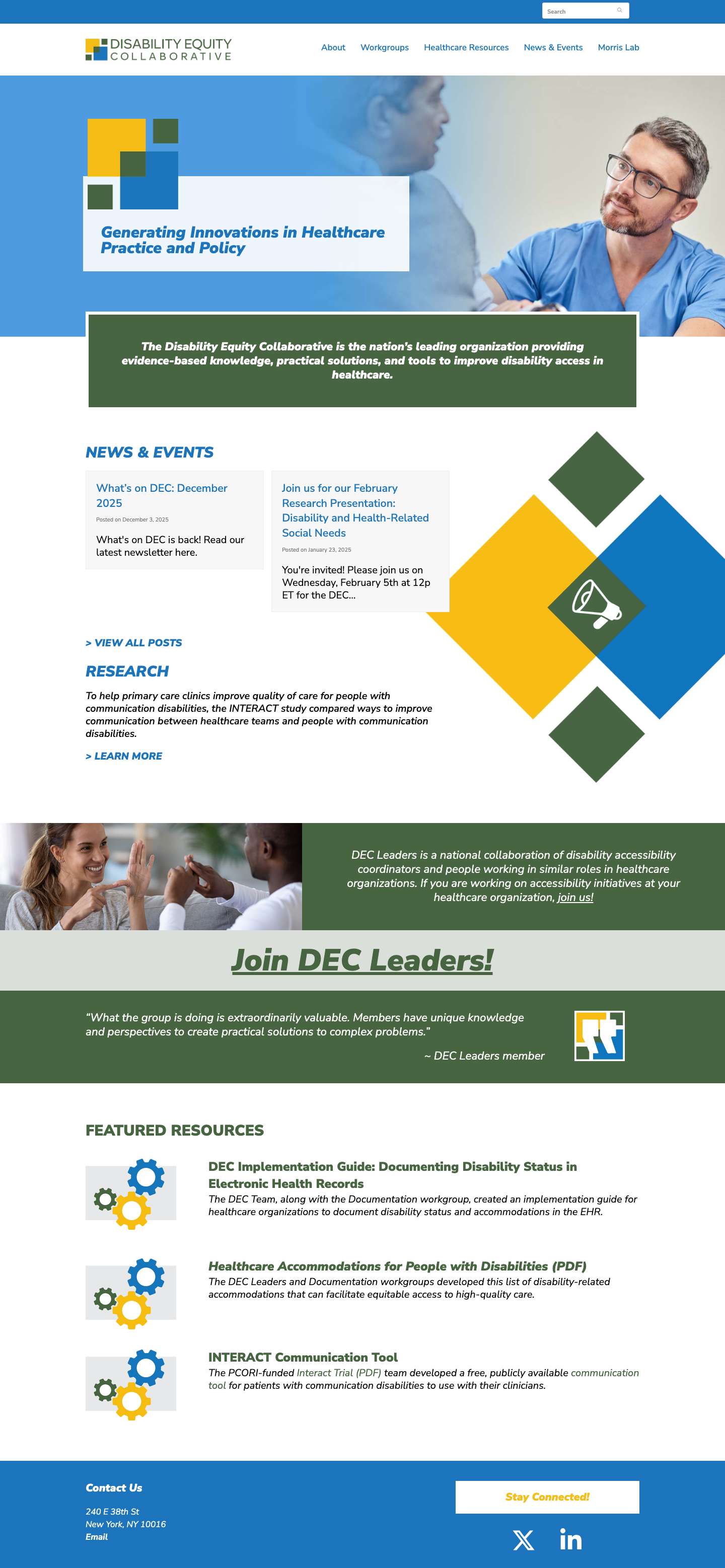 Home - Disability Equity Collaborative - Full Screenshot