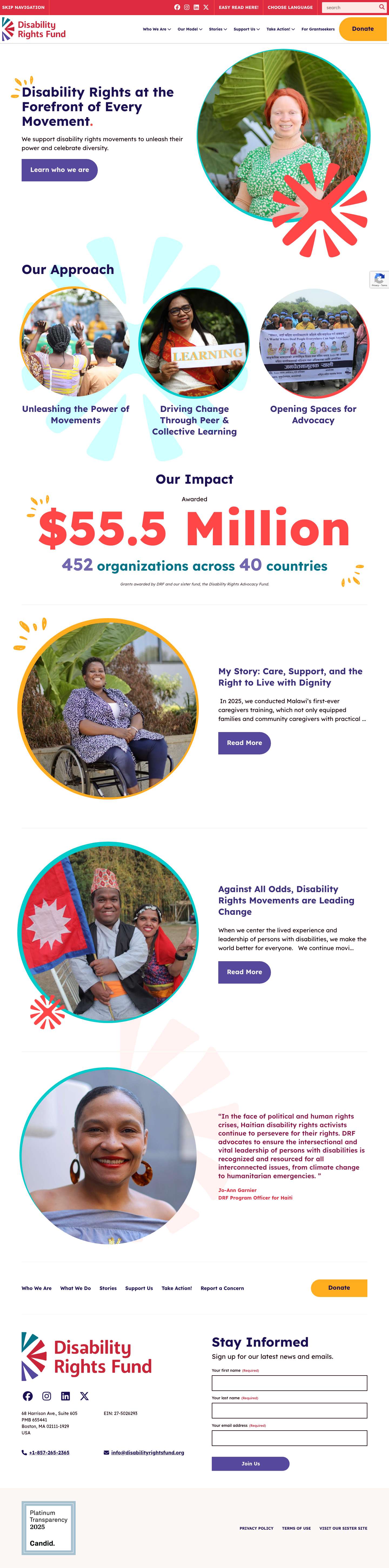 Disability Rights Fund - Disability Rights at the Forefront of Every Movement - Full Screenshot