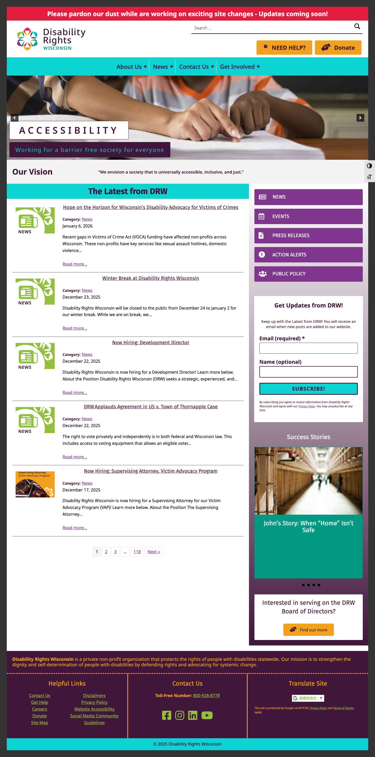 Home - Disability Rights Wisconsin - Full Screenshot