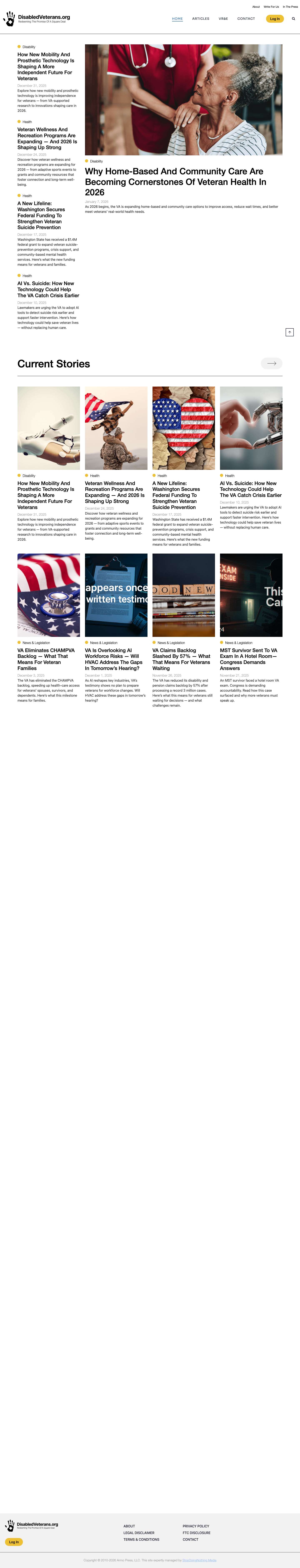 Home | DisabledVeterans.org - Full Screenshot