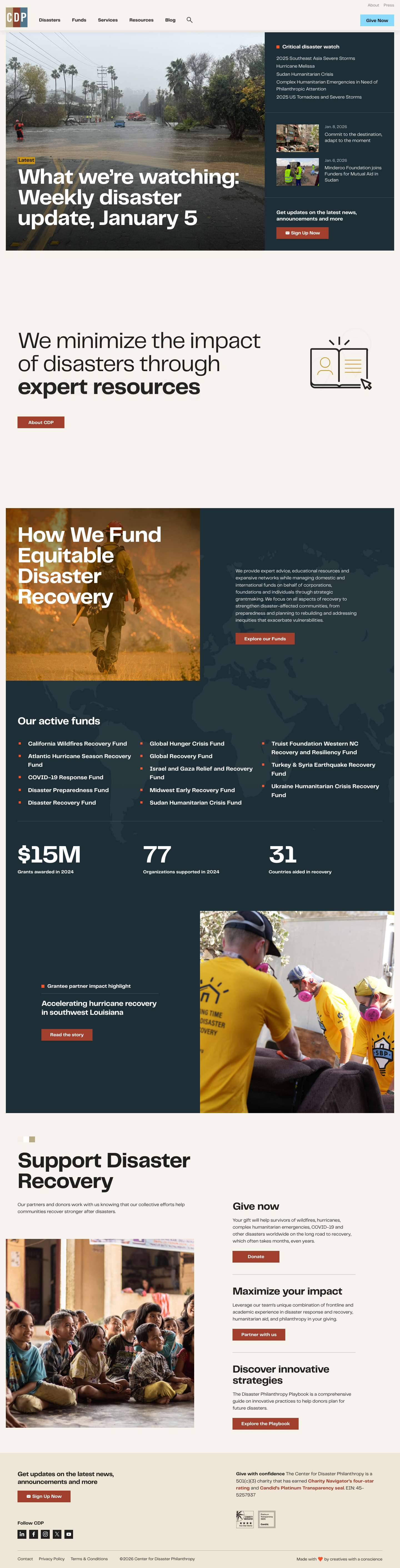 Center for Disaster Philanthropy - Center for Disaster Philanthropy - Full Screenshot