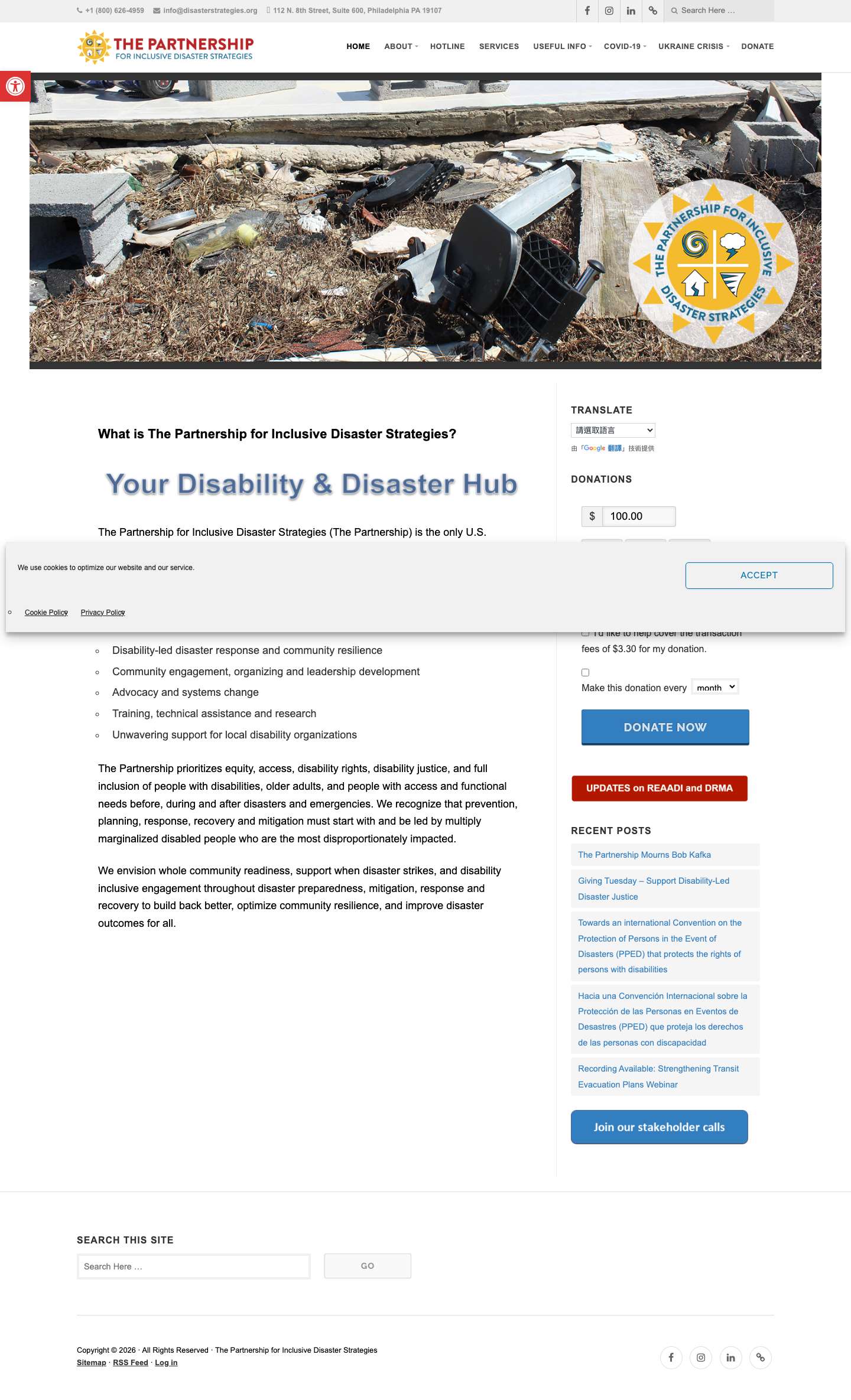 The Partnership for Inclusive Disaster StrategiesAccessibility ToolsIncrease TextDecrease Text - Full Screenshot