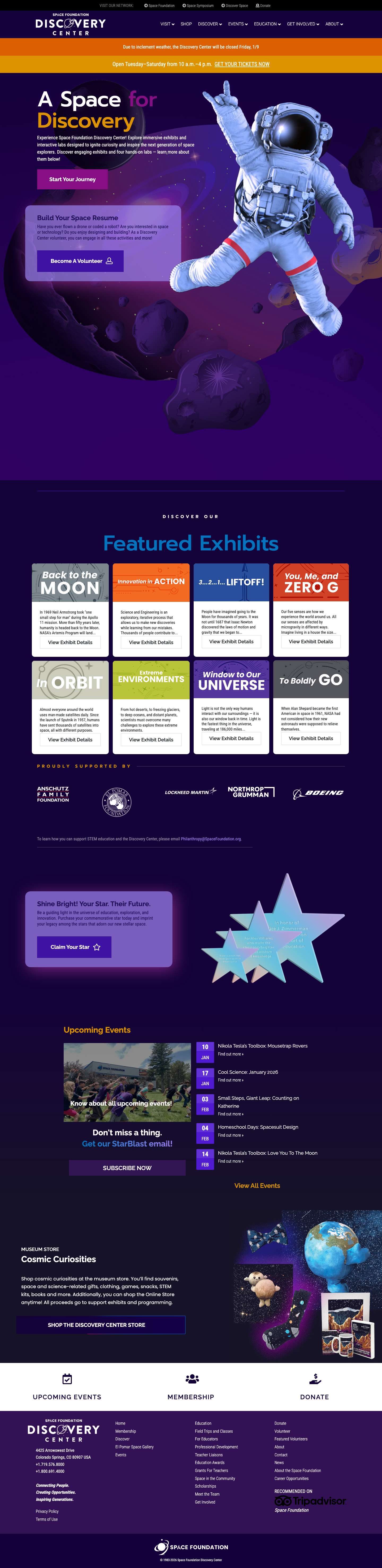Home Page - Space Foundation Discovery Centersf-global-nav - Full Screenshot