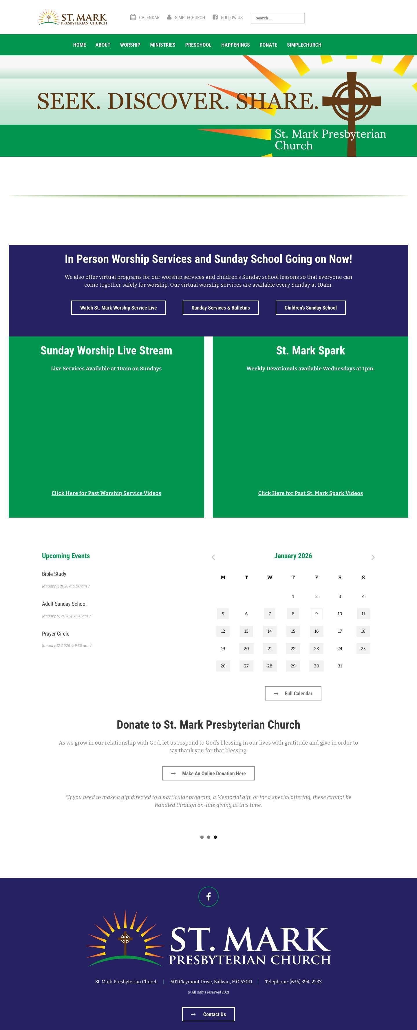 St. Mark Presbyterian Church – Discover St. Mark - Full Screenshot