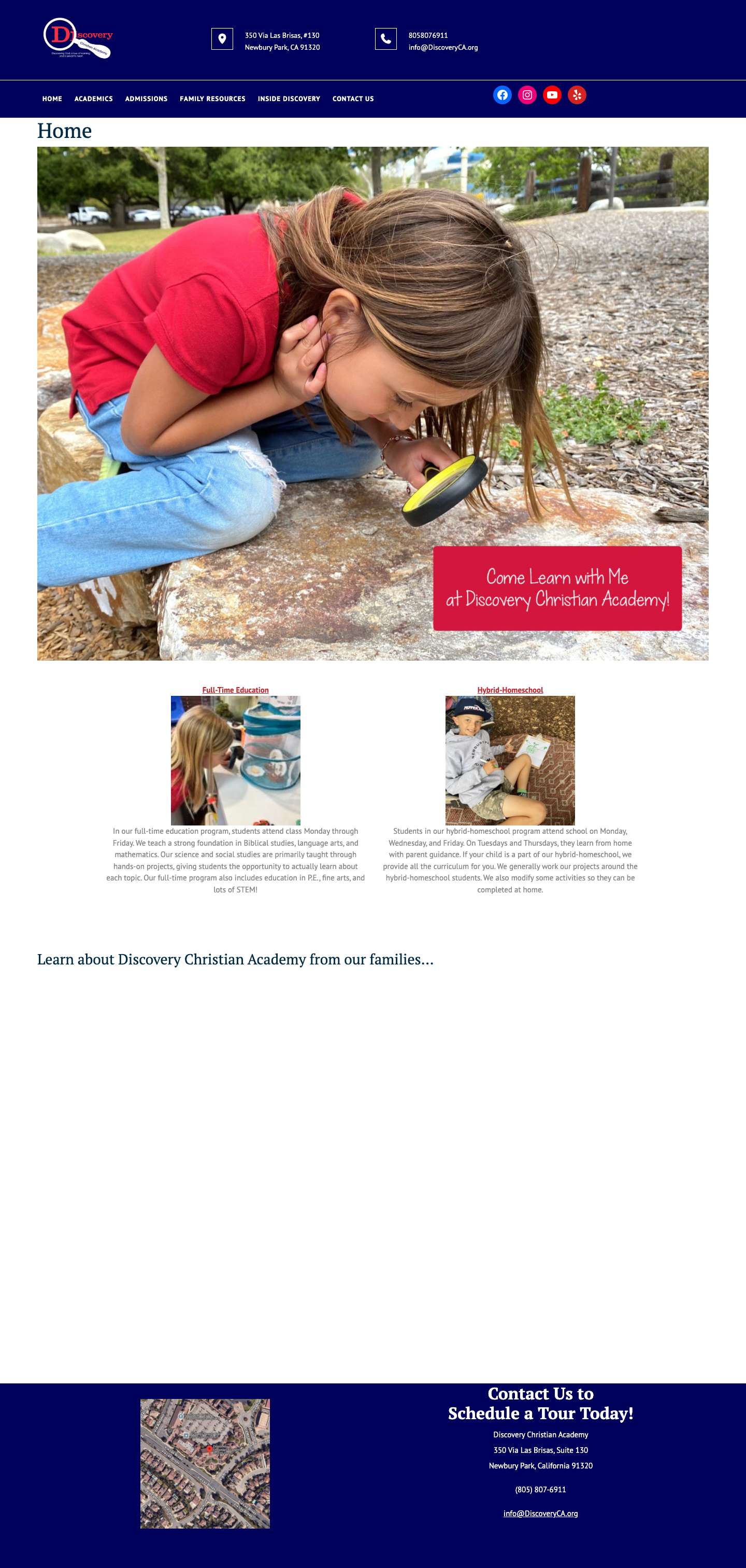 Home - Discovery Christian Academy - Full Screenshot