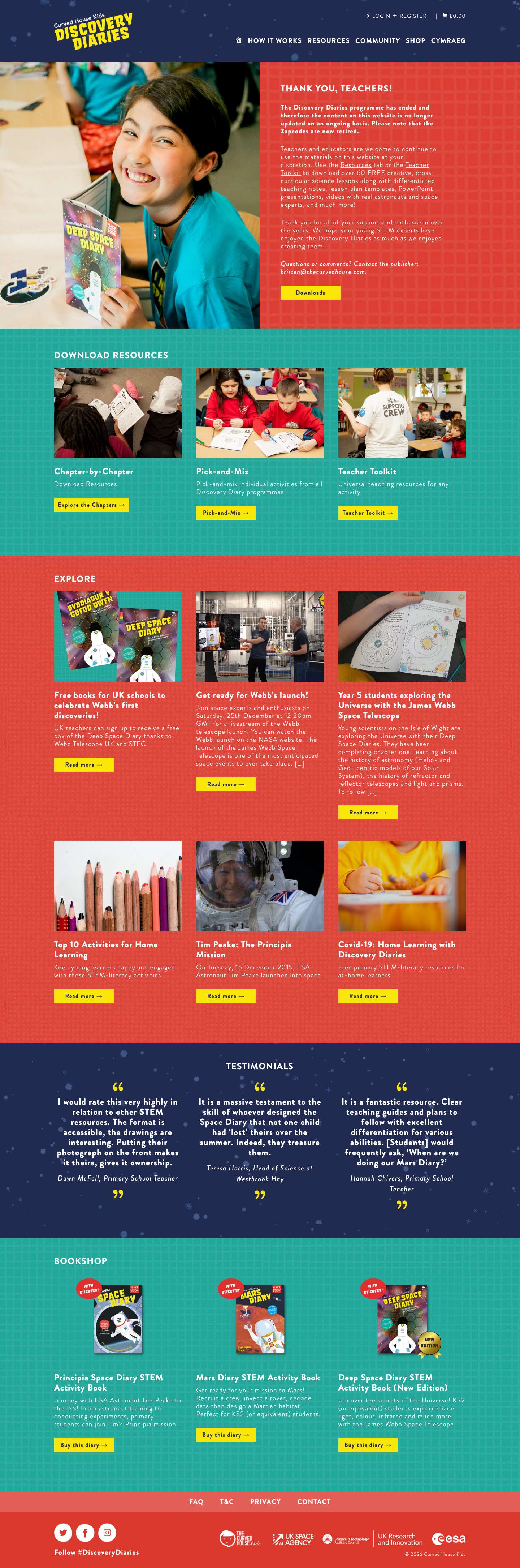 Discovery Diaries – free STEM education programmes for primary students - Full Screenshot