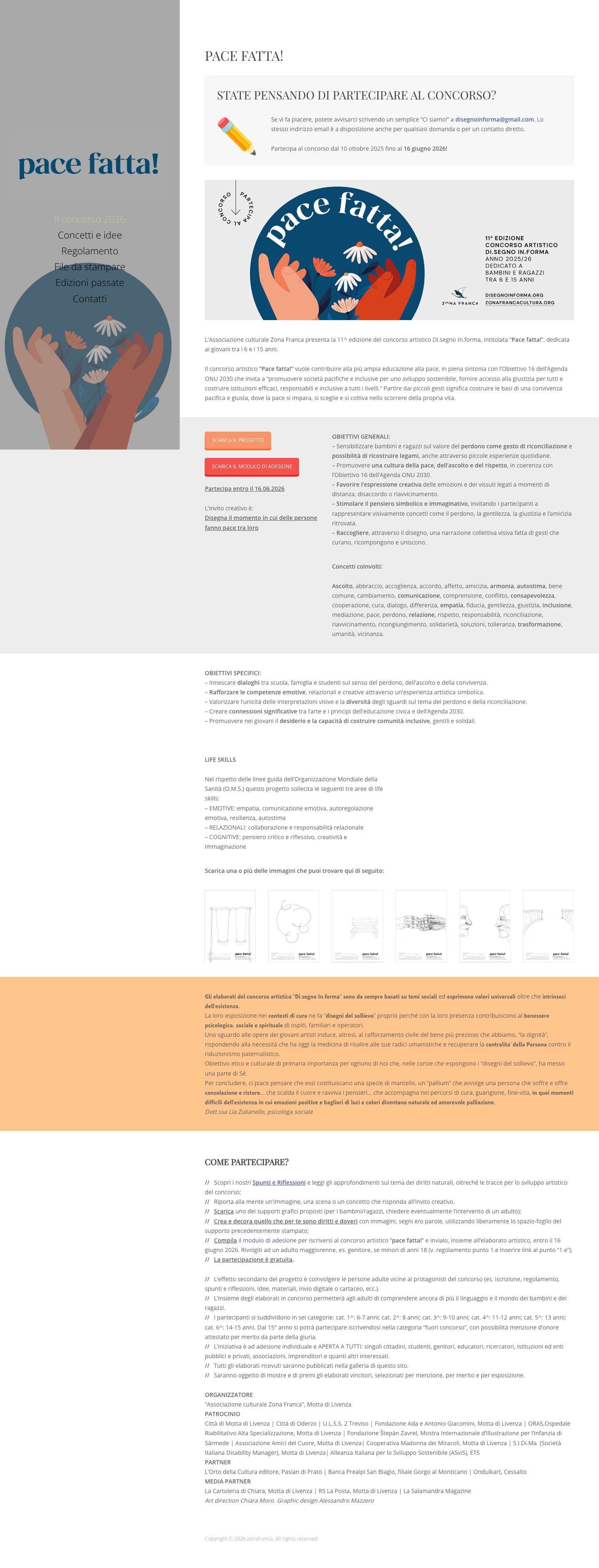 pace fatta! – concorso "di.segno in.forma" 2026 - Full Screenshot