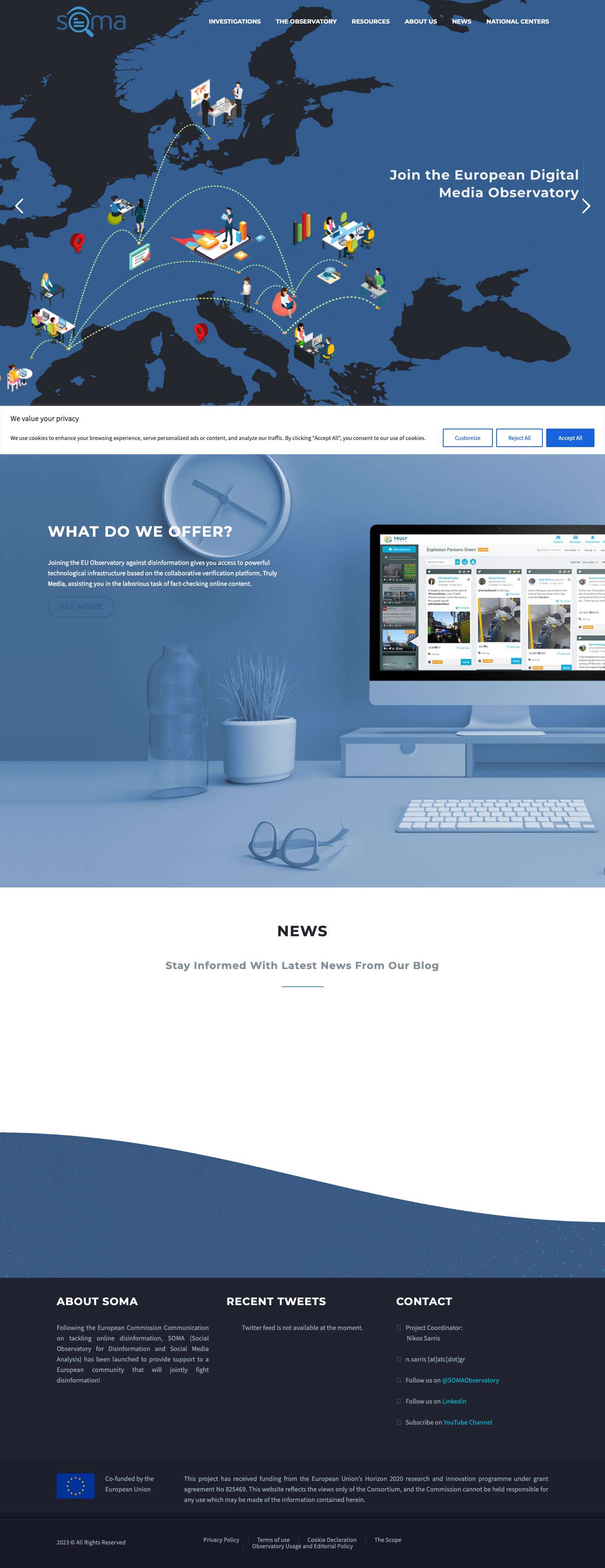 Homepage | SOMA Disinfobservatory - Full Screenshot