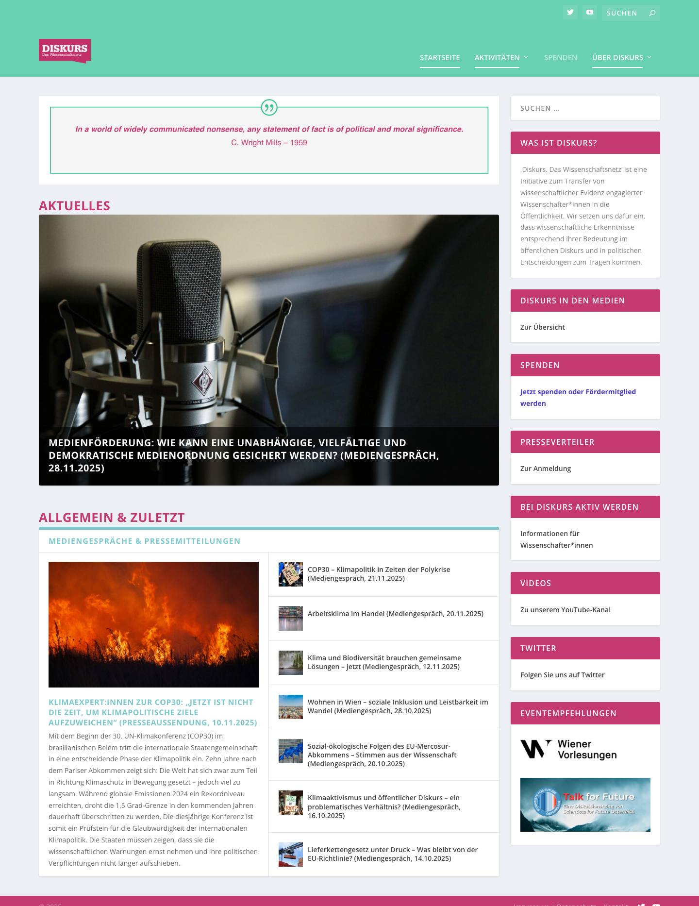 Diskurs. Das Wissenschaftsnetz - Full Screenshot