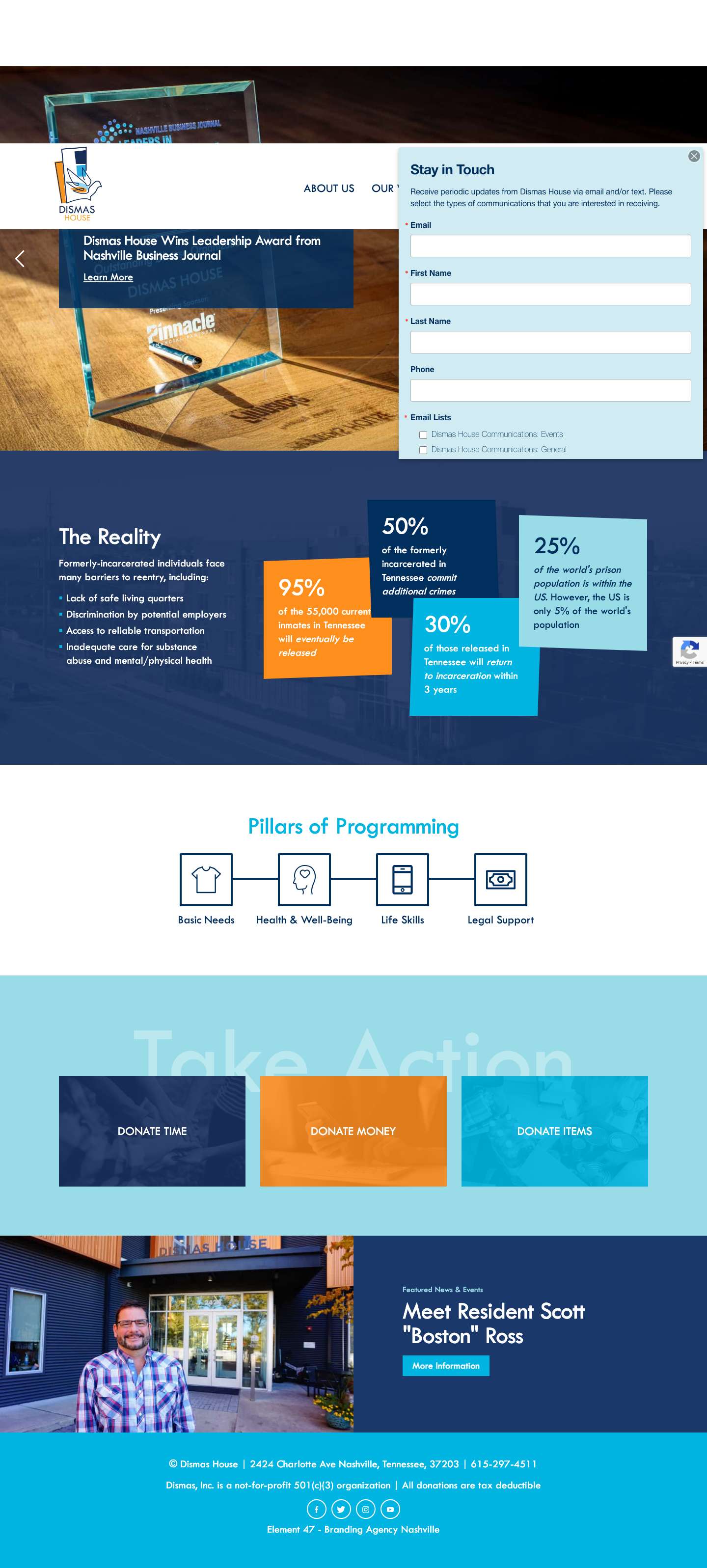 Home | Dismas House of Nashville - Full Screenshot