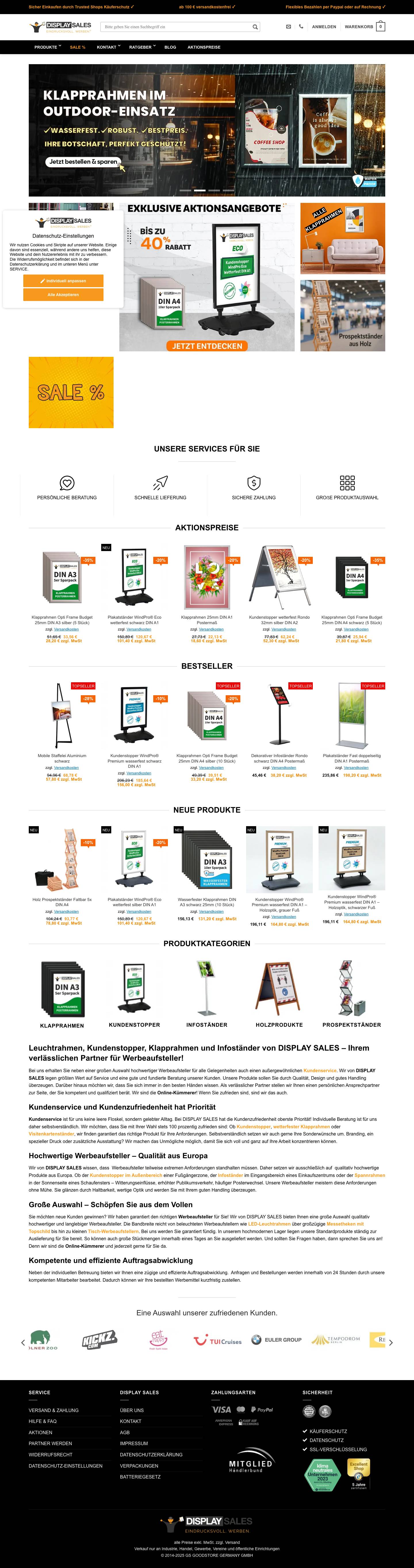 Werbeaufsteller & Werbeständer | DISPLAY SALESIndividuelle Datenschutz-Einstellungenzurückgehenöffnen-schließenöffnen-schließenöffnen-schließenöffnen-schließenIndividuell anpassen.Individuell anpassen - Full Screenshot