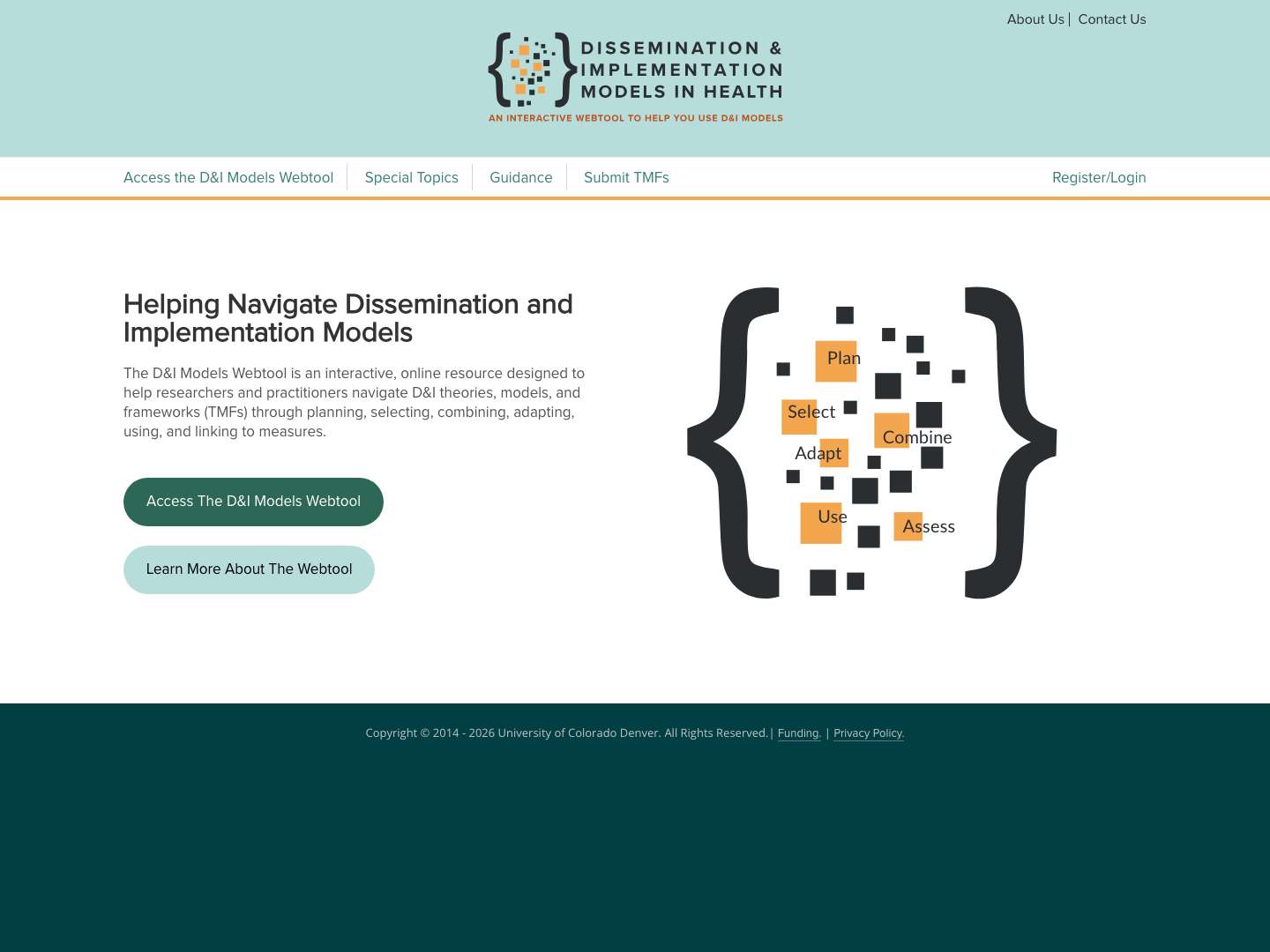 Dissemination Implementation – An interactive webtool to help you use D&I models - Full Screenshot