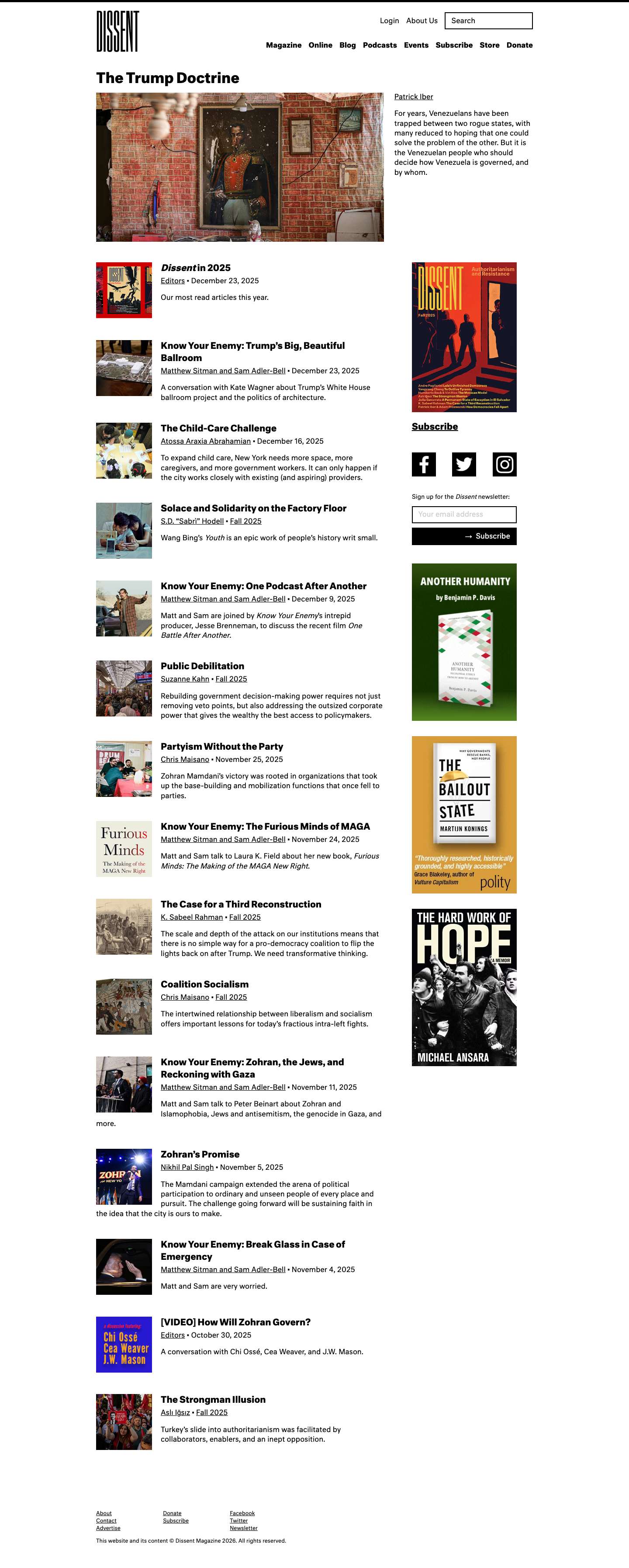 Dissent | A magazine of politics and culture - Full Screenshot