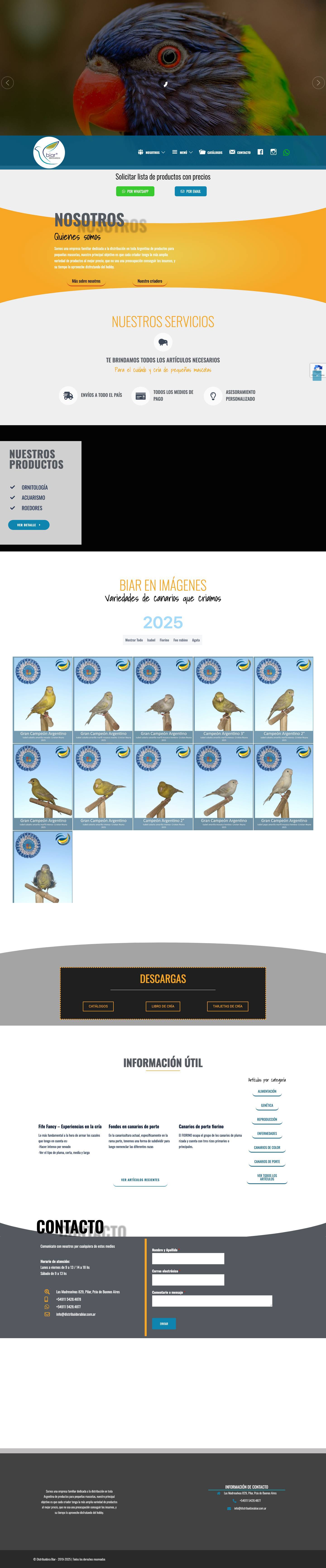 Artículos para Pequeñas Mascotas - Distribuidora Biar - Full Screenshot