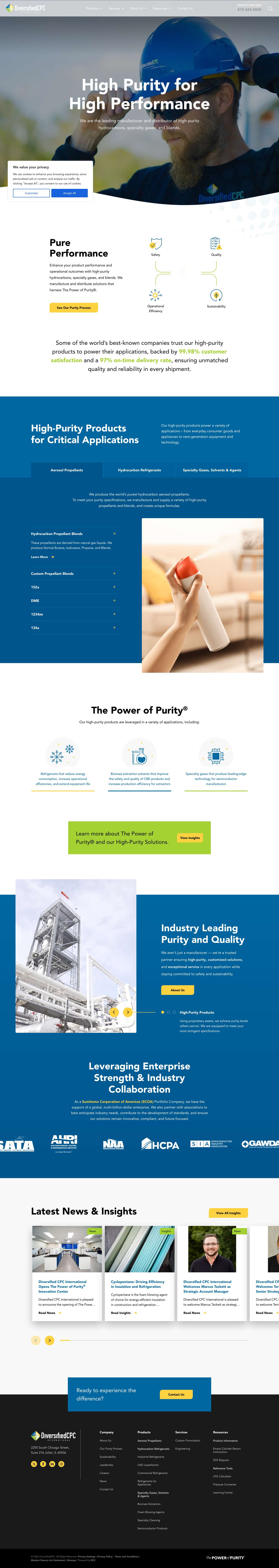 Diversified CPC International Inc | The Power of Purity® - Full Screenshot