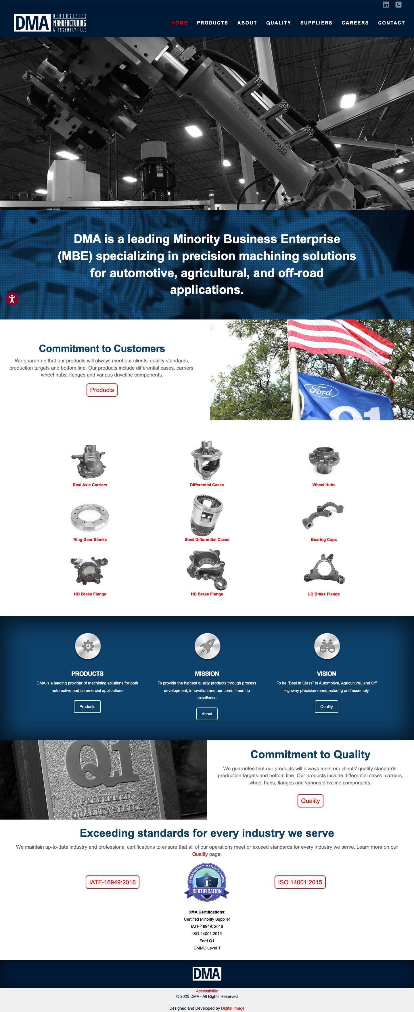 Diversified Manufacturing Assembly | Leading MBE provider of automotive machining solutions. - Full Screenshot